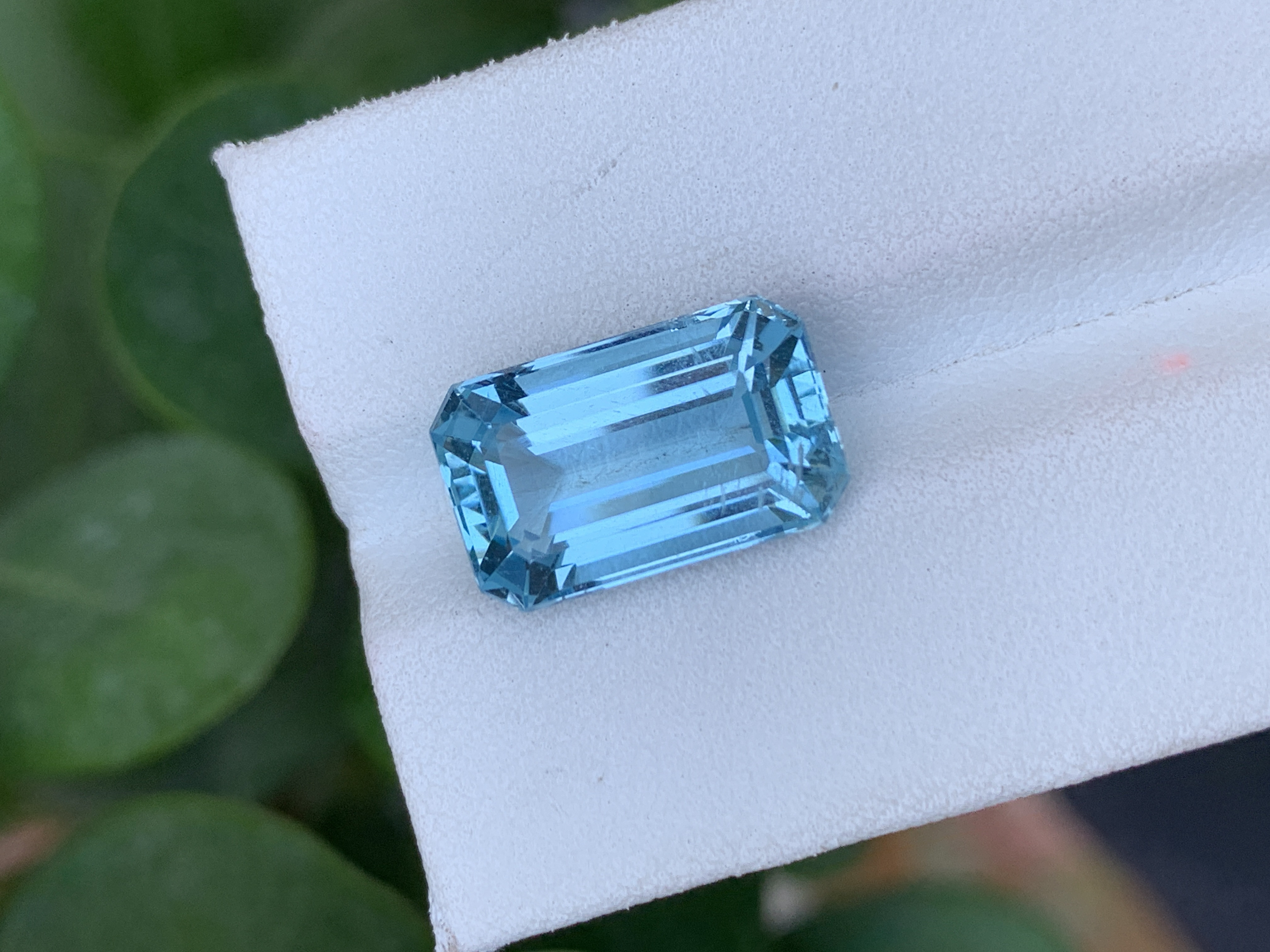 7.42 CT Natural Blue Aquamarine Emerald Cut Loose Gemstone