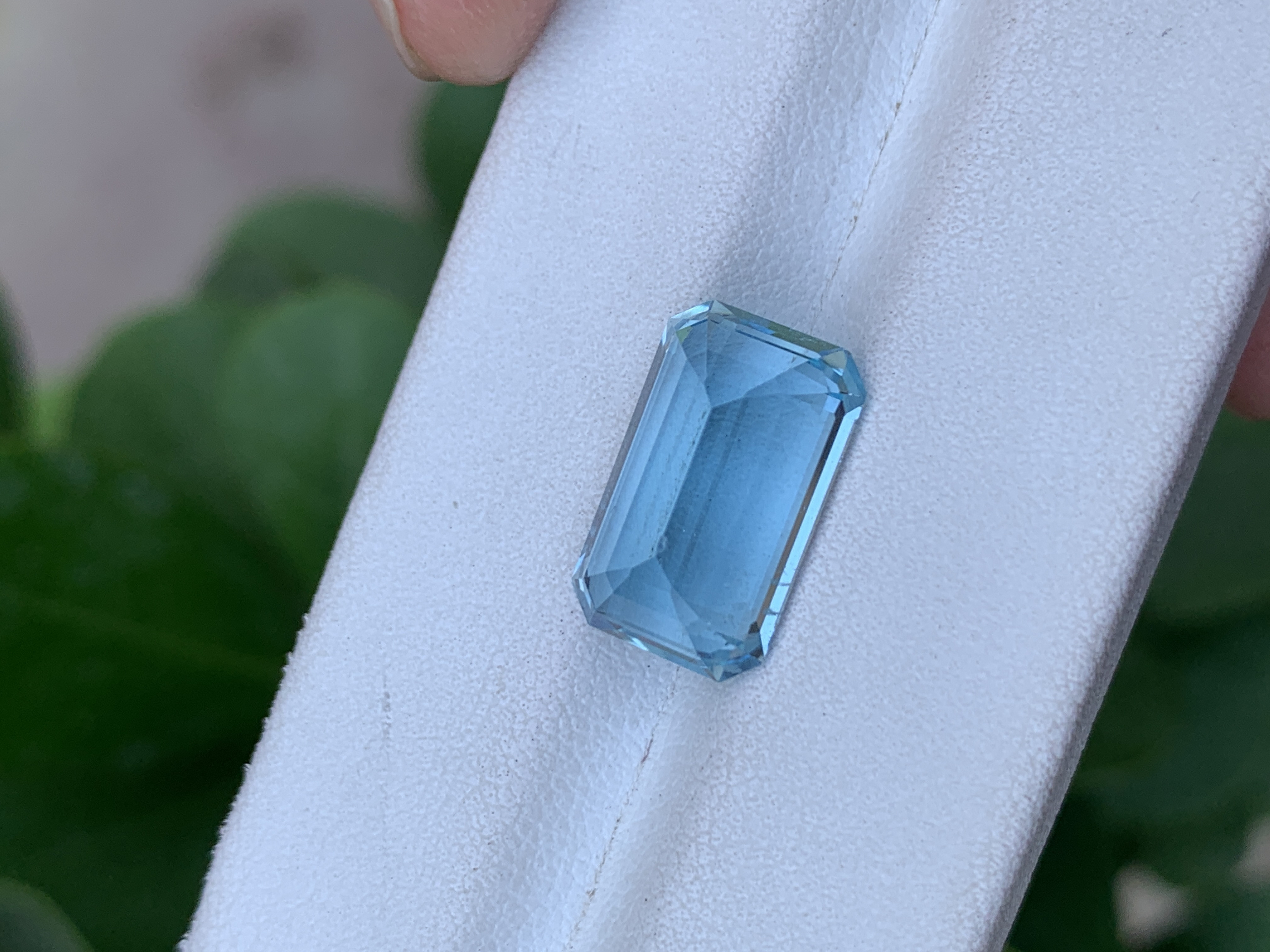 7.42 CT Natural Blue Aquamarine Emerald Cut Loose Gemstone
