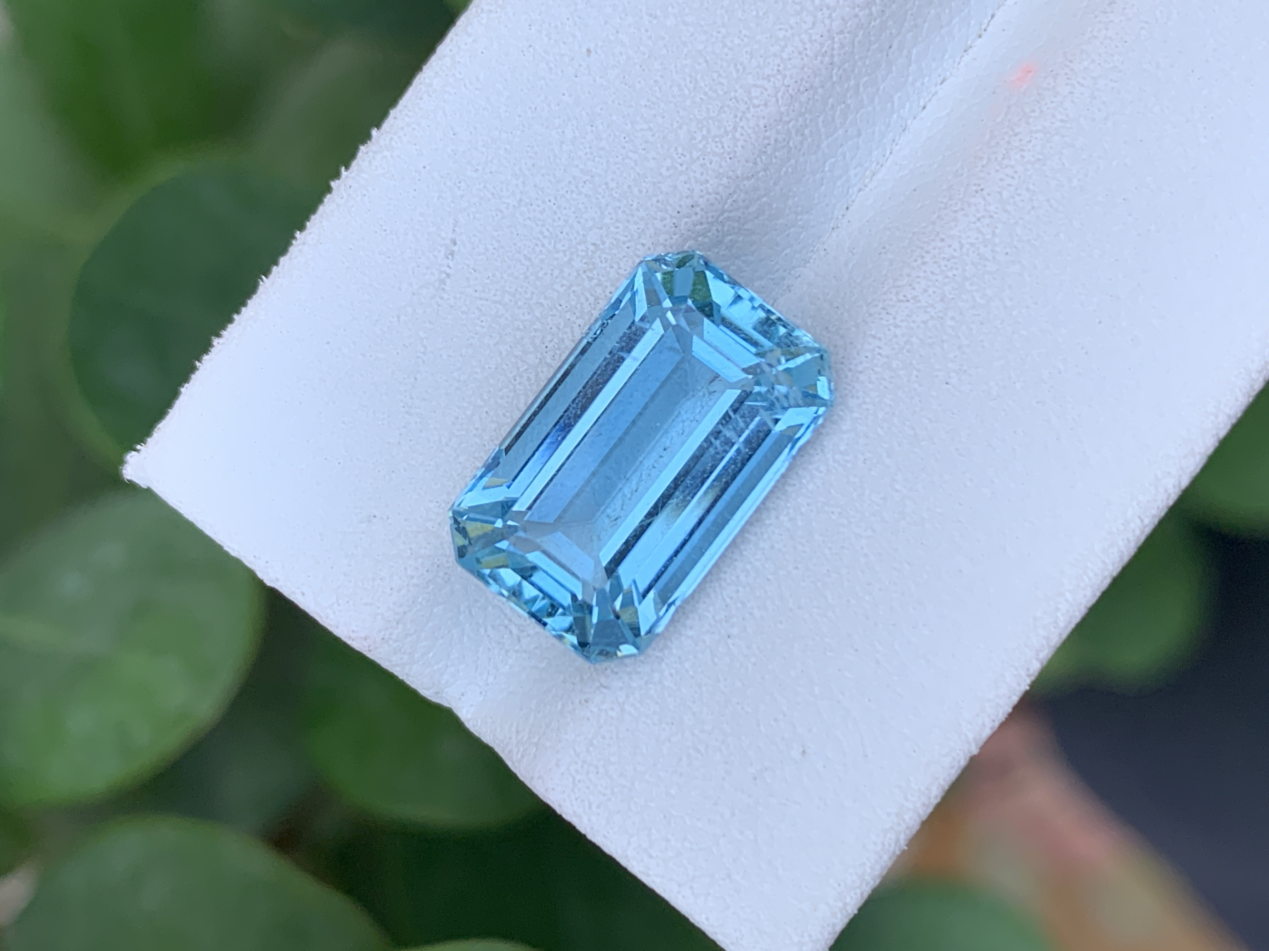7.42 CT Natural Blue Aquamarine Emerald Cut Loose Gemstone