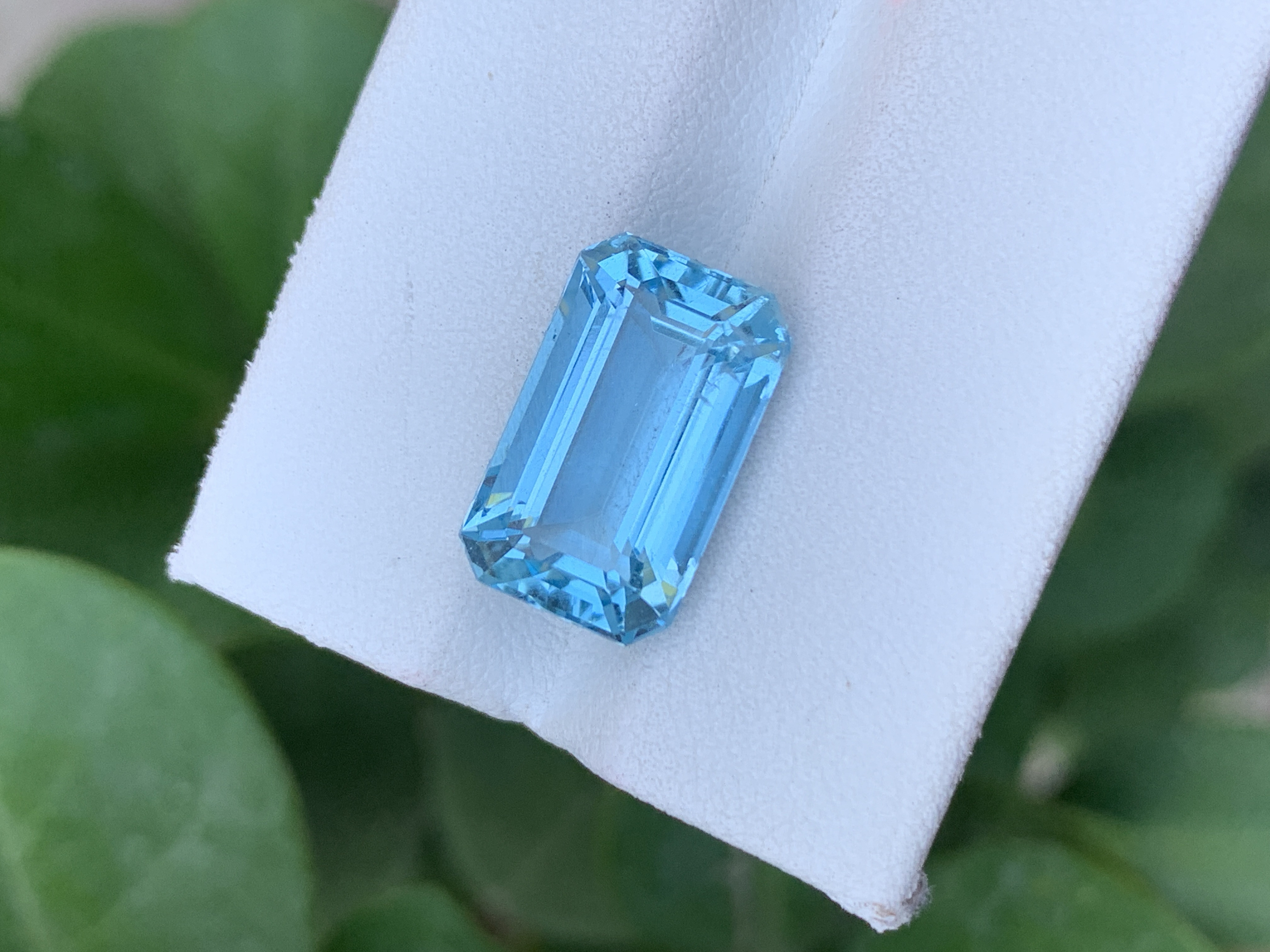 7.42 CT Natural Blue Aquamarine Emerald Cut Loose Gemstone