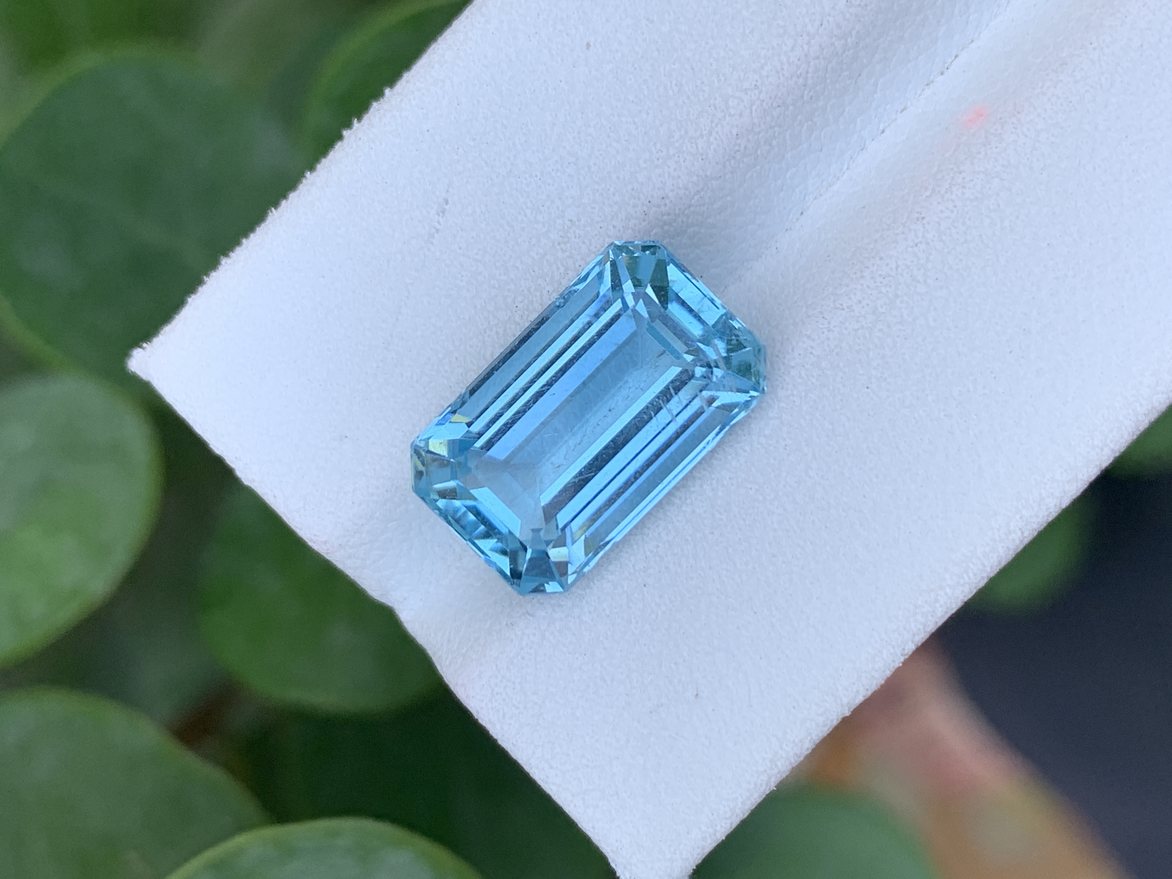 7.42 CT Natural Blue Aquamarine Emerald Cut Loose Gemstone