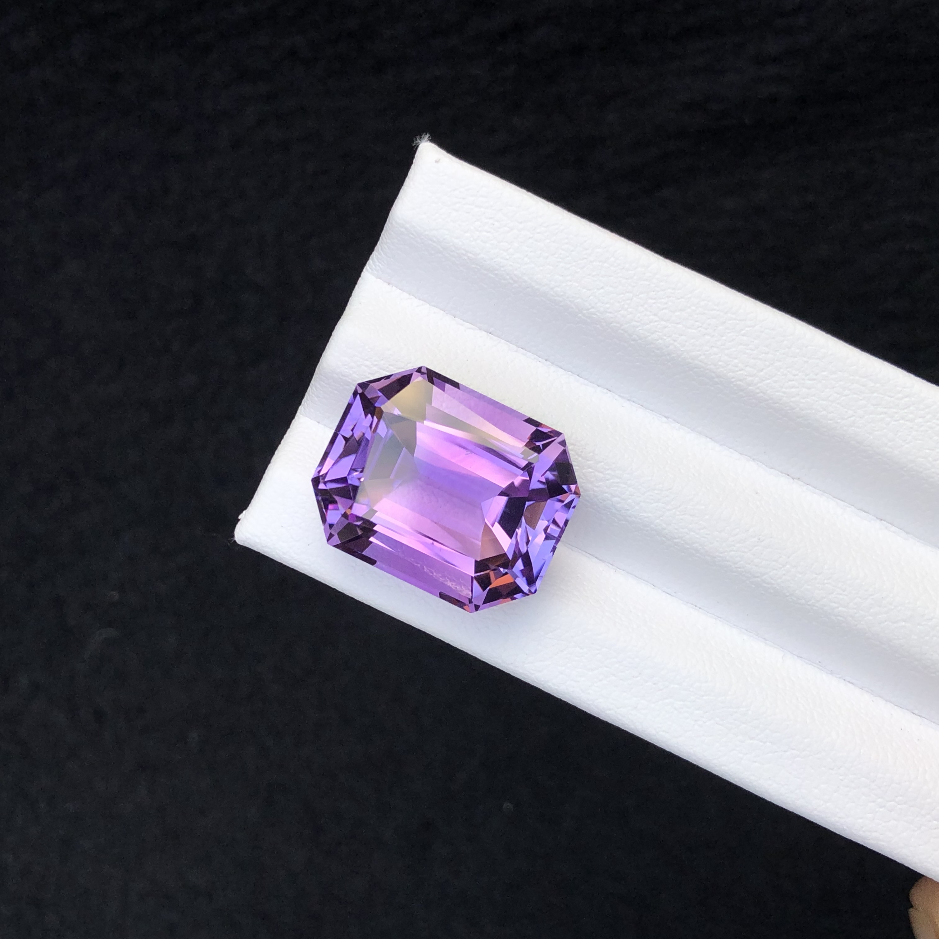 20.30 CT Natural Lavender Amethyst Fancy Cut Emerald Shape Loose Gemstone