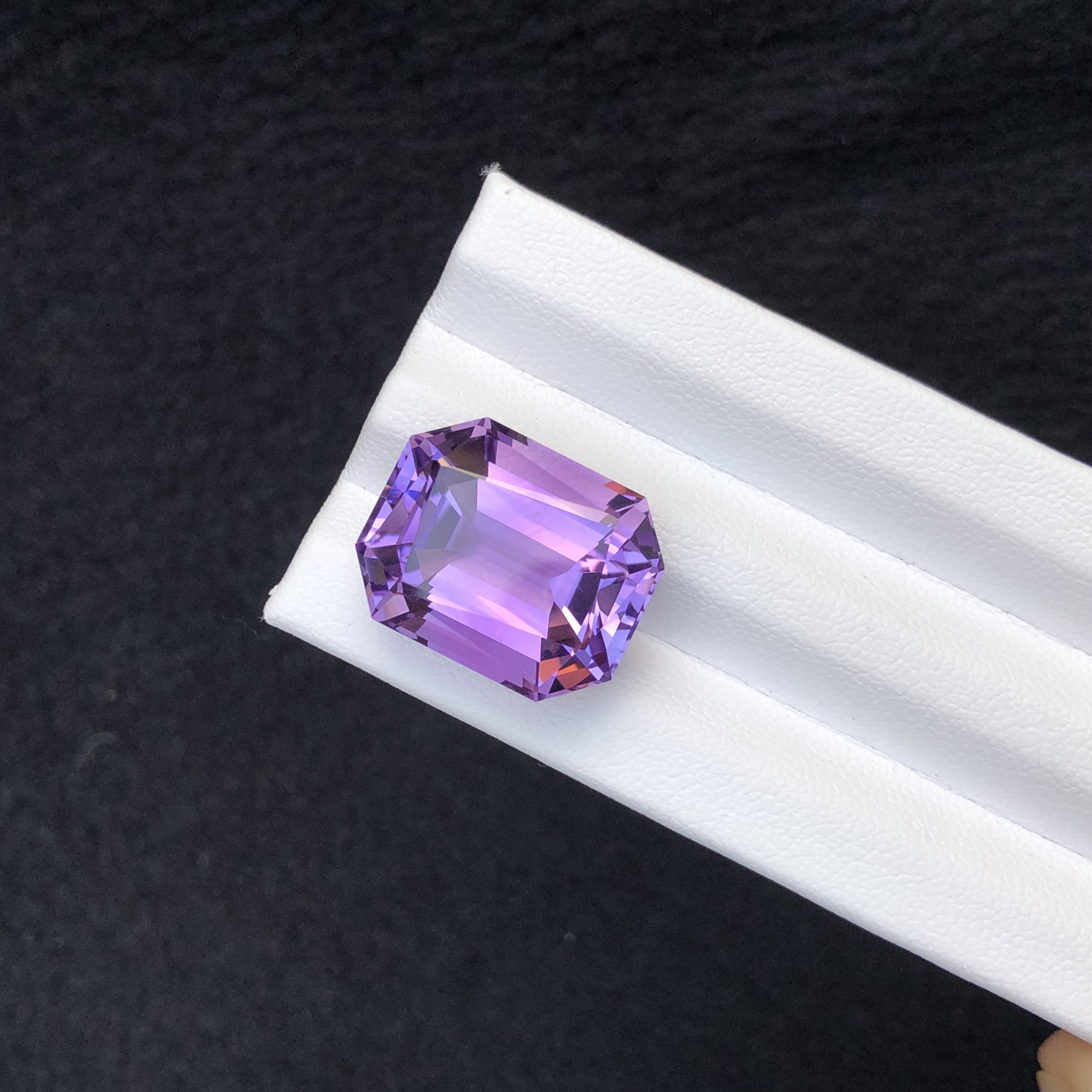 20.30 CT Natural Lavender Amethyst Fancy Cut Emerald Shape Loose Gemstone