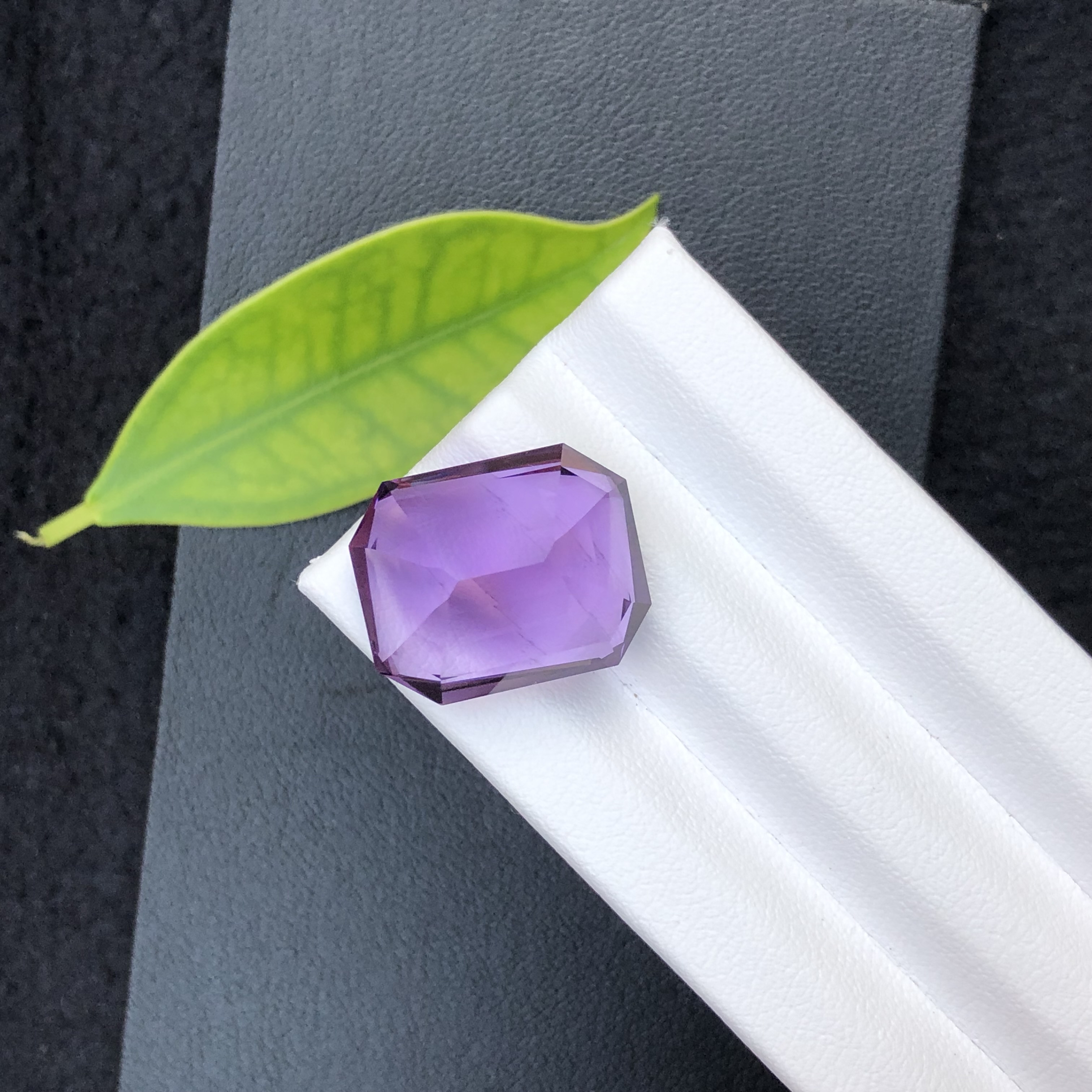 20.30 CT Natural Lavender Amethyst Fancy Cut Emerald Shape Loose Gemstone