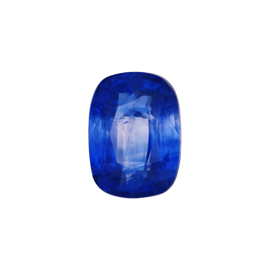 Bellerophon Certified 7.20 CT Natural Blue Sapphire Cushion Shape Loose Gemstone