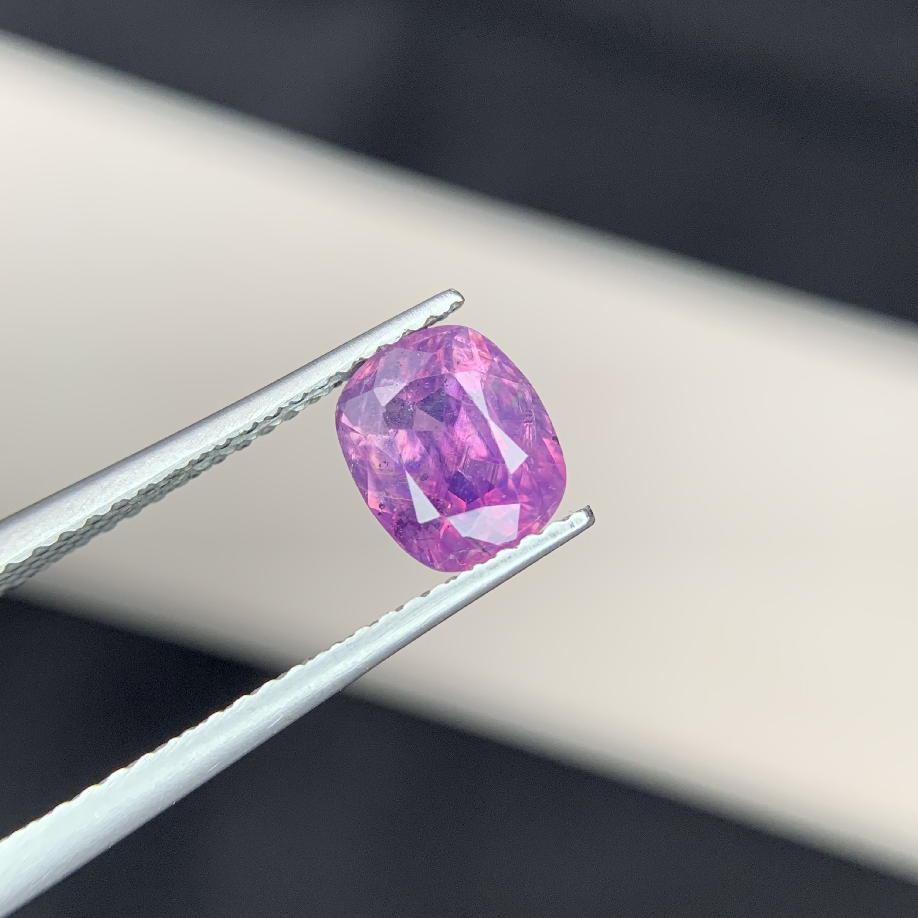 1.55 CT Natural Corundum Pinkish Purple Kashmir Sapphire Cushion Shape