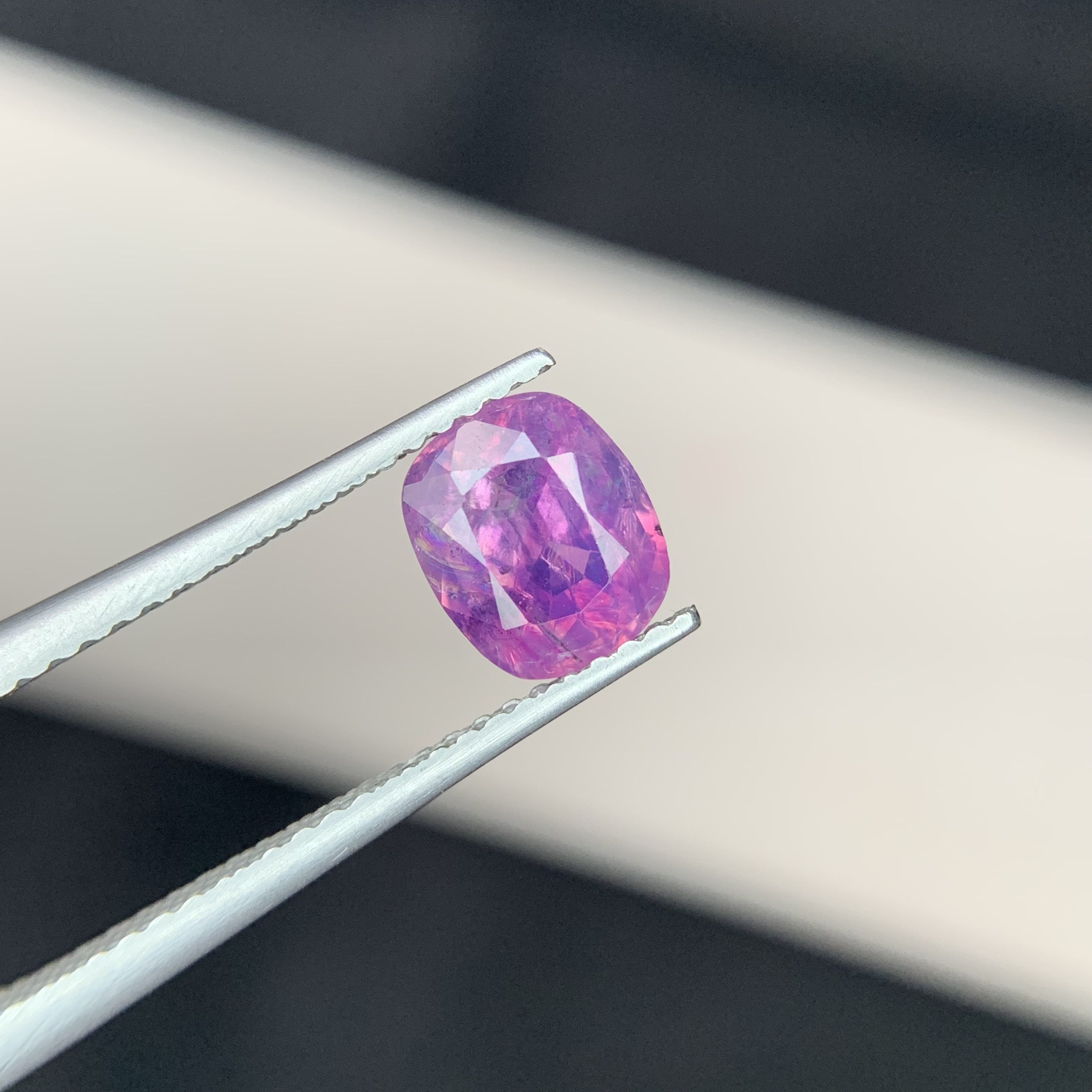 1.55 CT Natural Corundum Pinkish Purple Kashmir Sapphire Cushion Shape