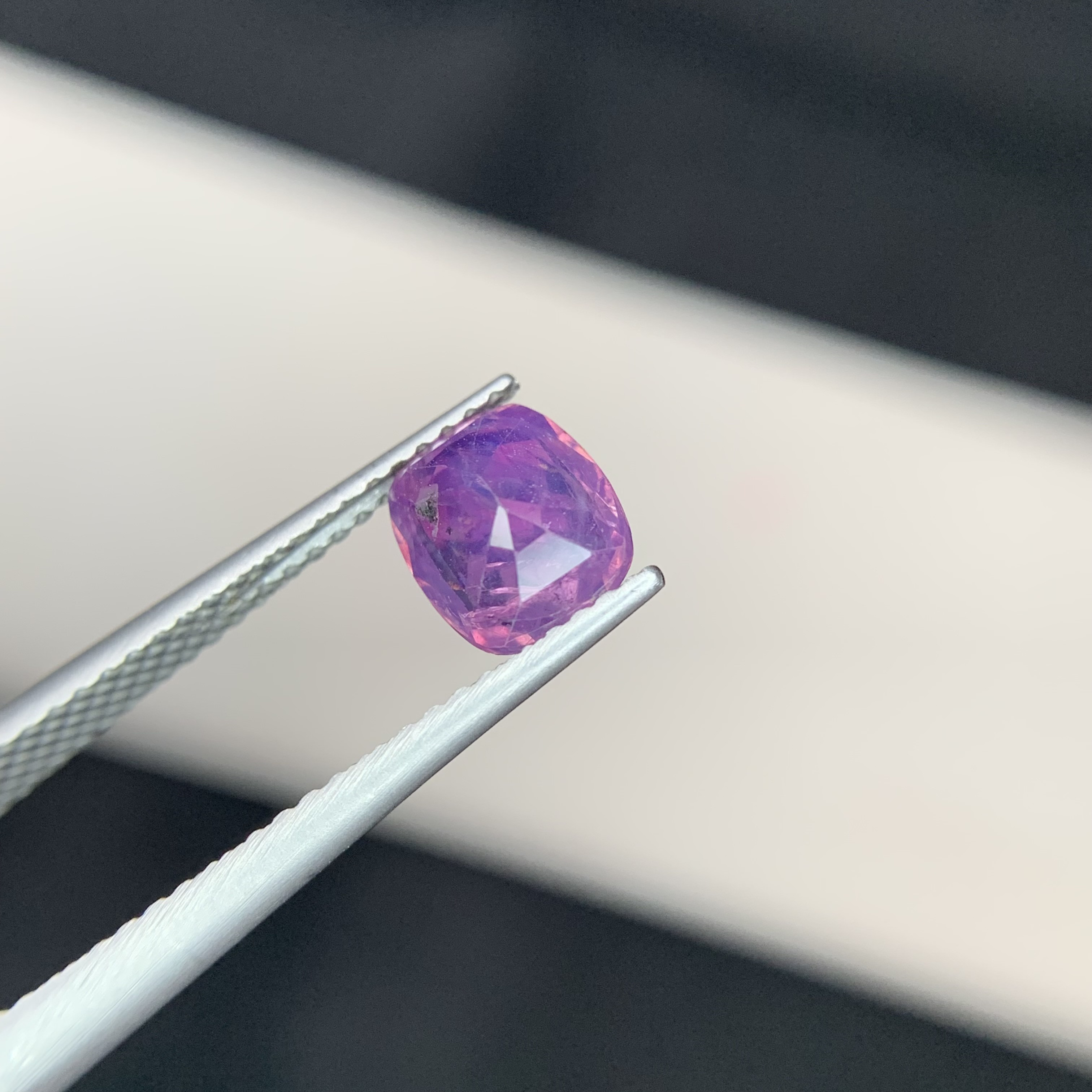 1.55 CT Natural Corundum Pinkish Purple Kashmir Sapphire Cushion Shape