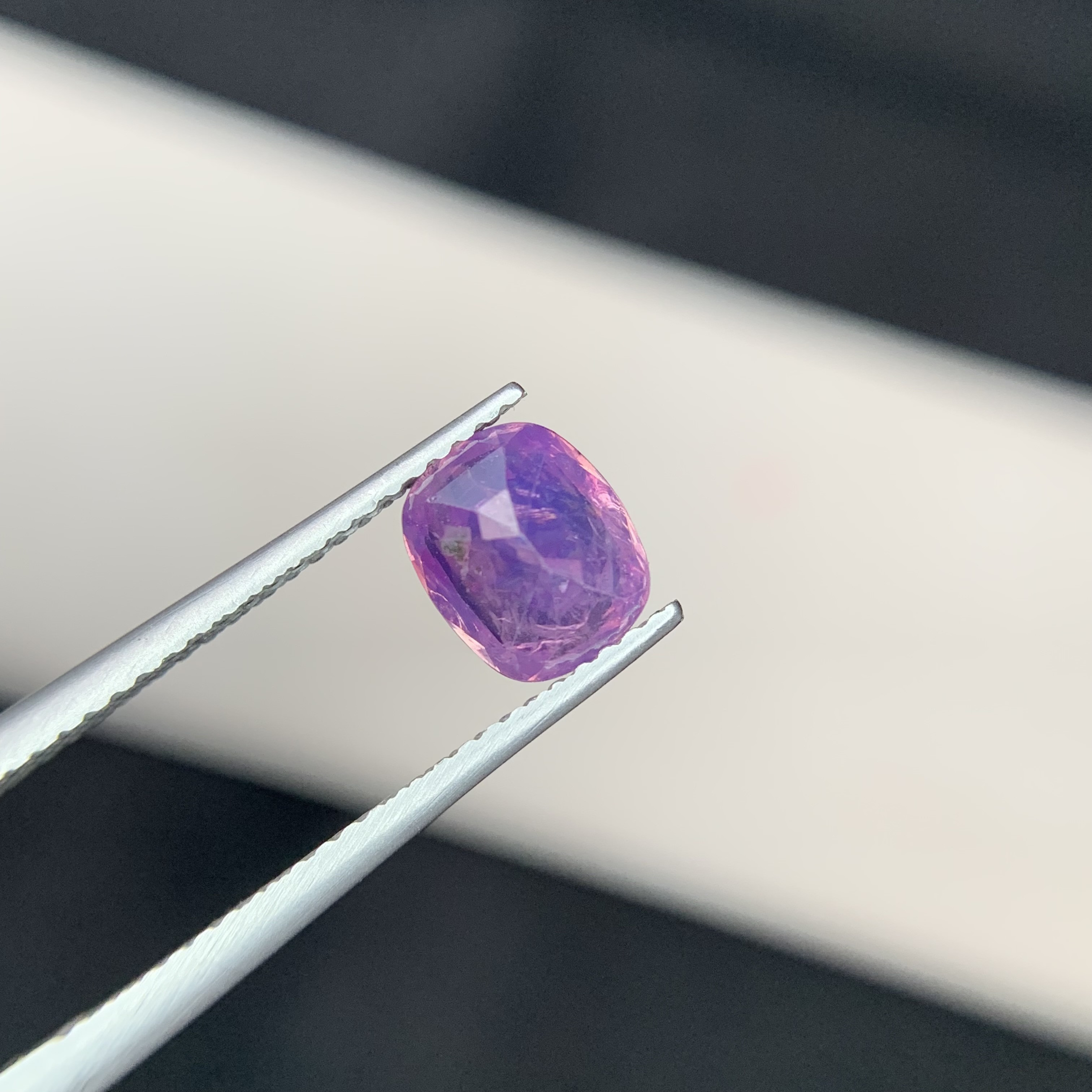 1.55 CT Natural Corundum Pinkish Purple Kashmir Sapphire Cushion Shape