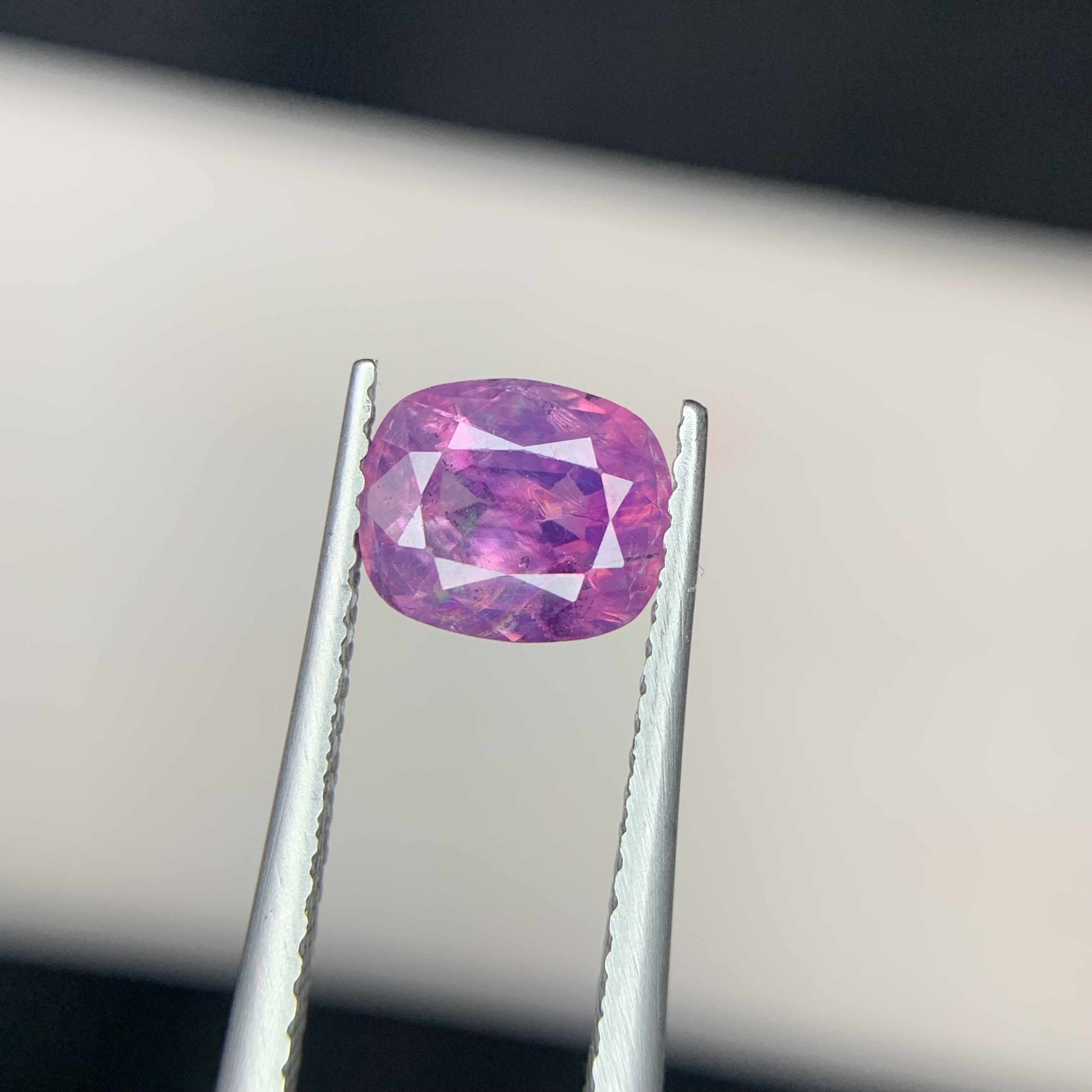 1.55 CT Natural Corundum Pinkish Purple Kashmir Sapphire Cushion Shape