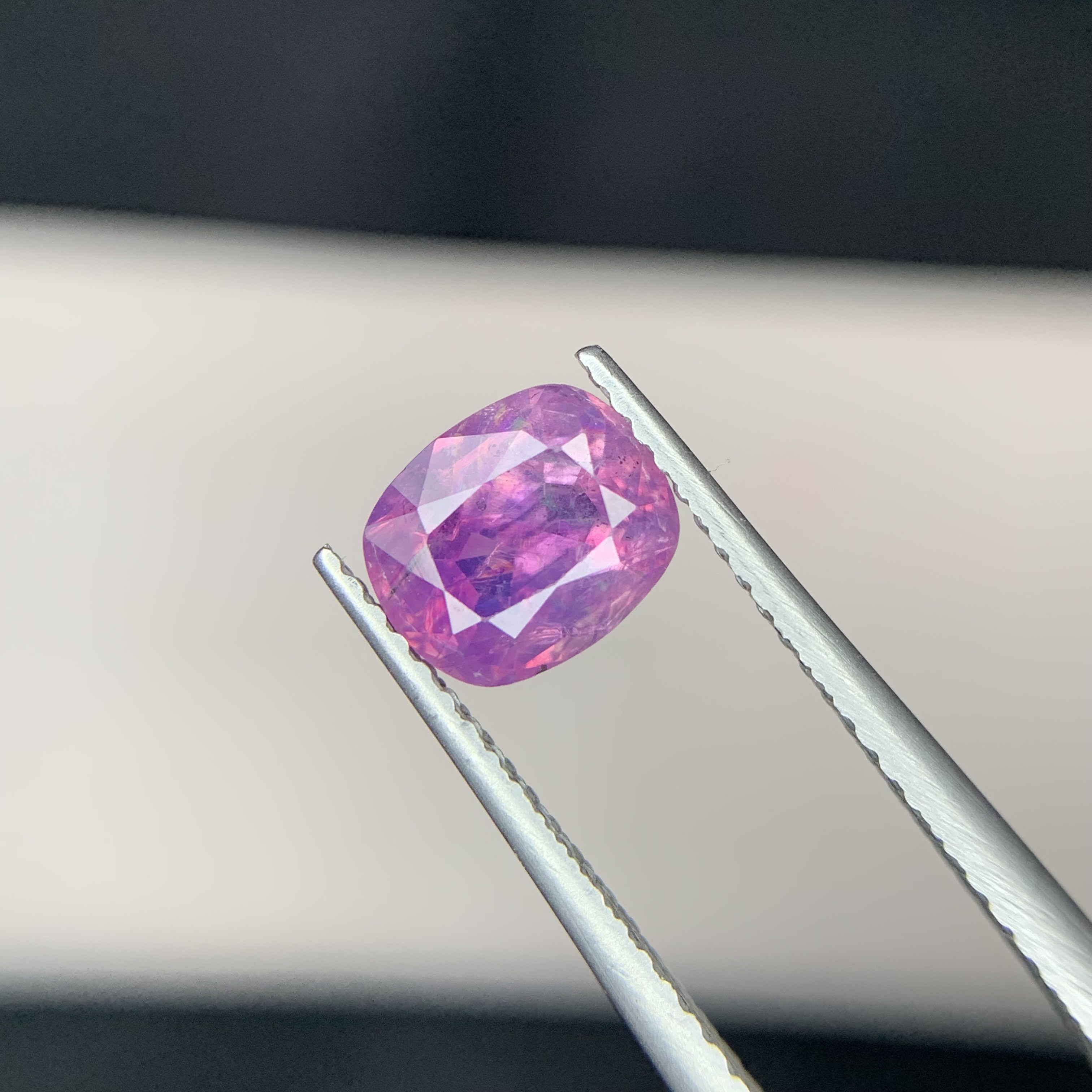 1.55 CT Natural Corundum Pinkish Purple Kashmir Sapphire Cushion Shape