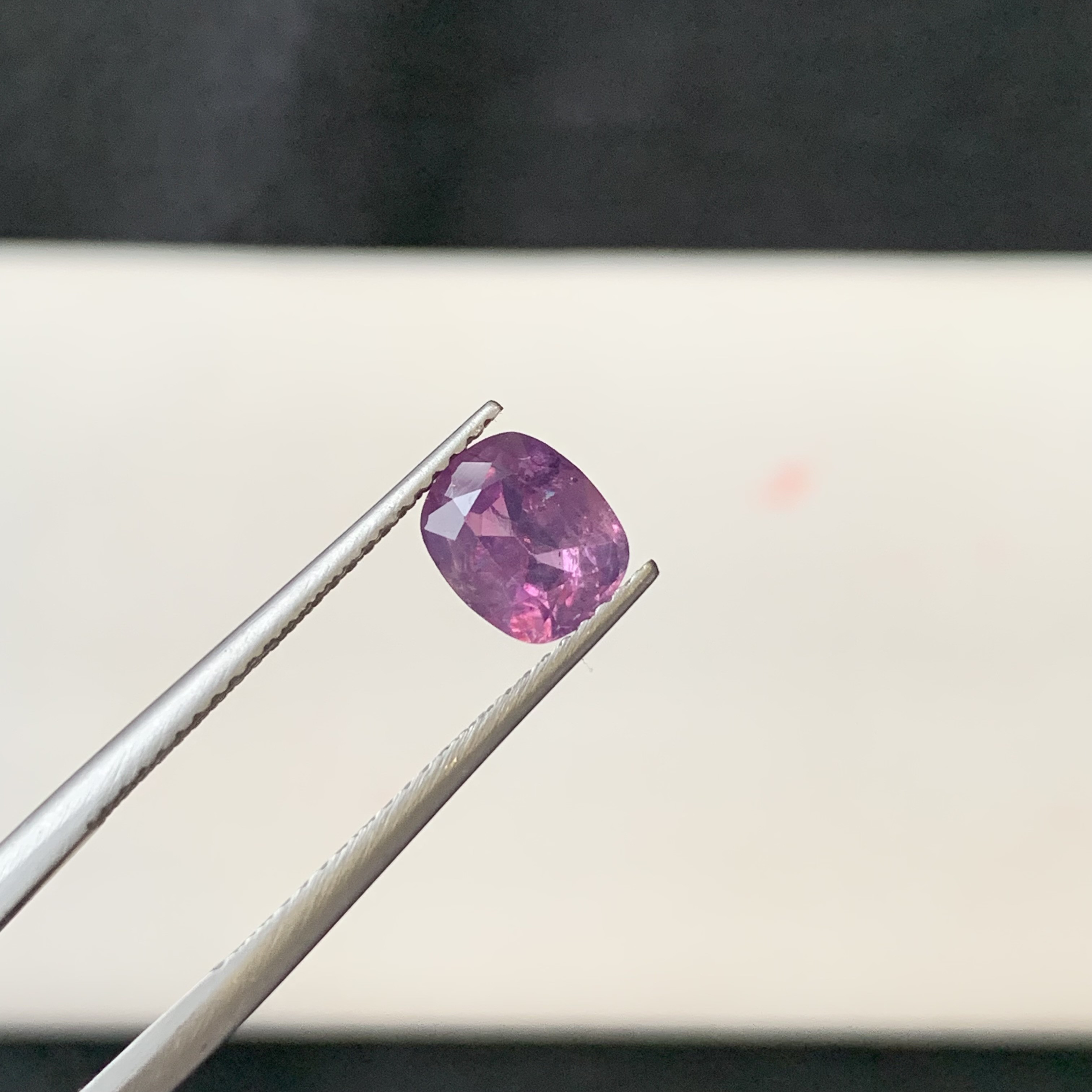 1.55 CT Natural Corundum Pinkish Purple Kashmir Sapphire Cushion Shape
