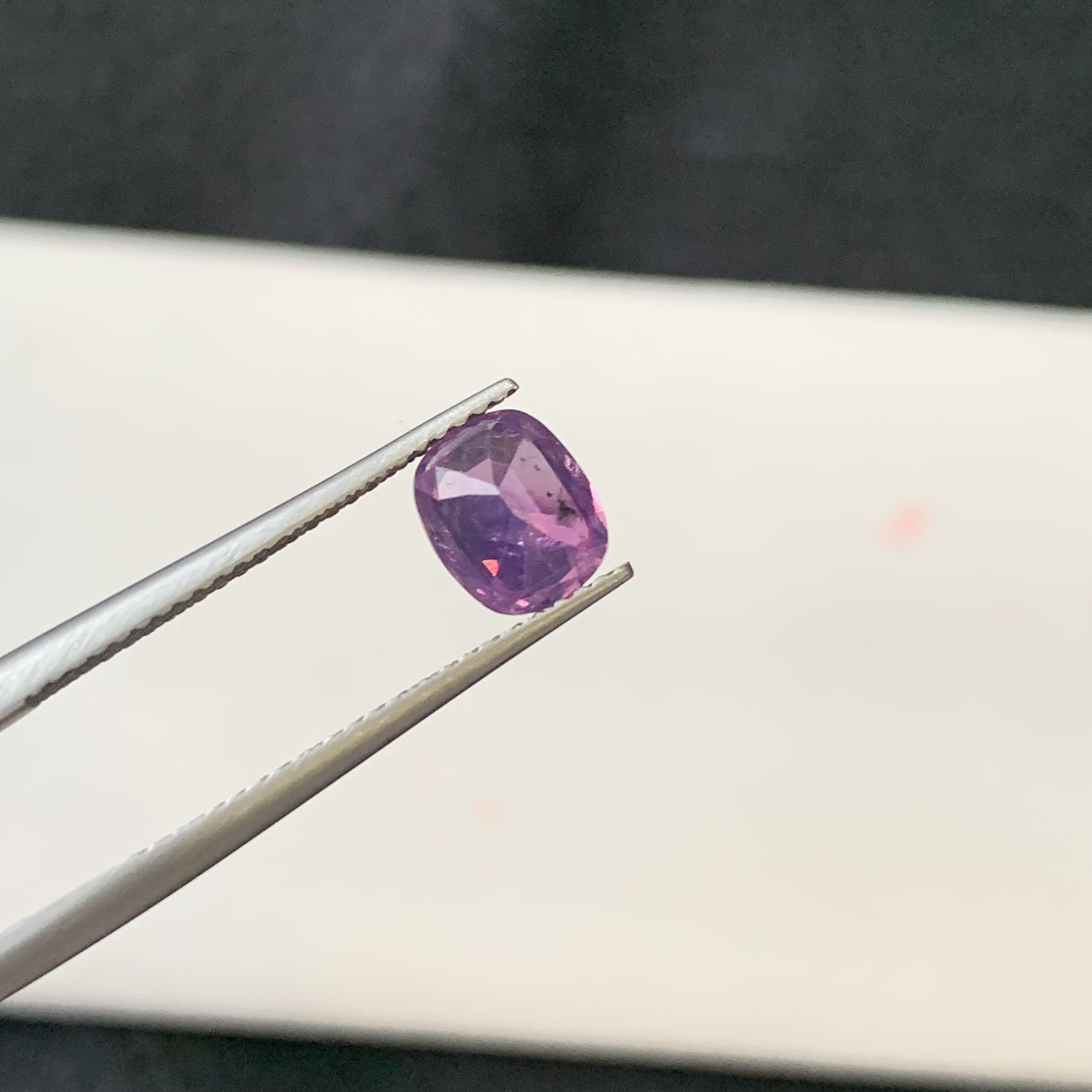 1.55 CT Natural Corundum Pinkish Purple Kashmir Sapphire Cushion Shape