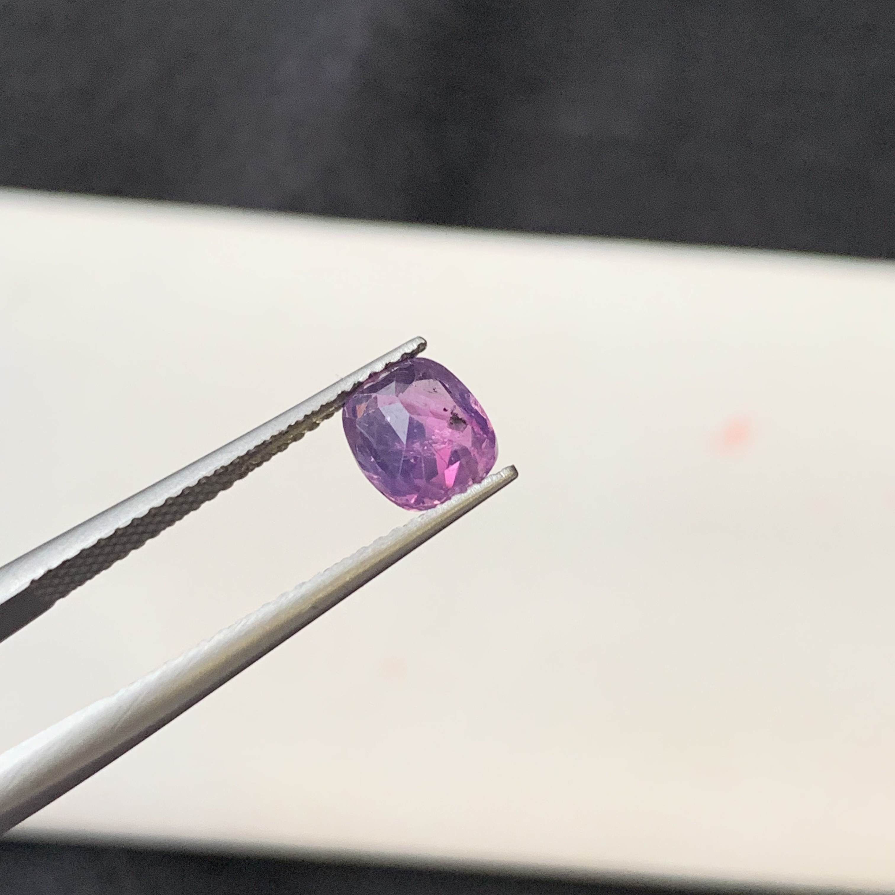 1.55 CT Natural Corundum Pinkish Purple Kashmir Sapphire Cushion Shape