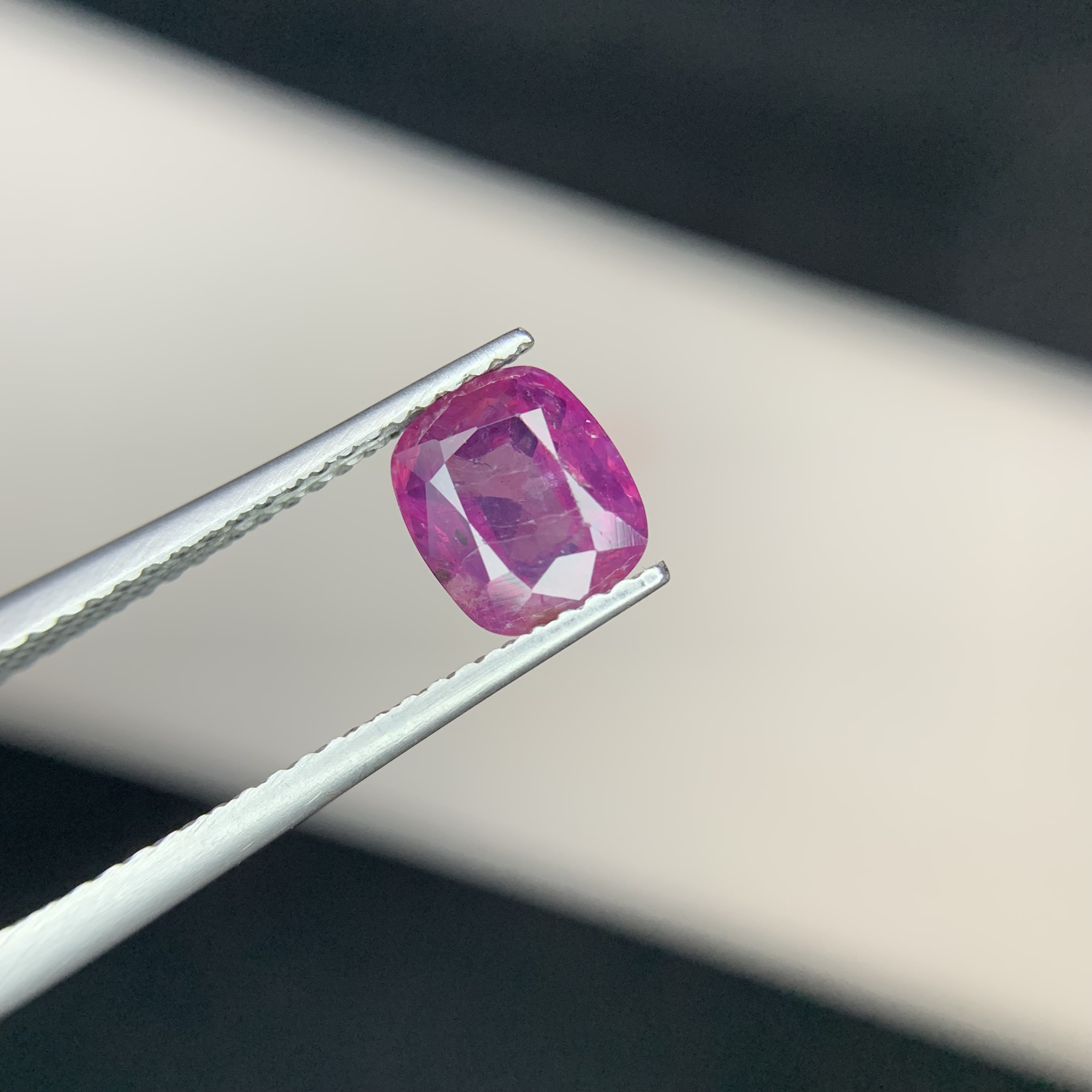 1.53 CT Natural Corundum Pinkish Purple Kashmir Sapphire Cushion Shape