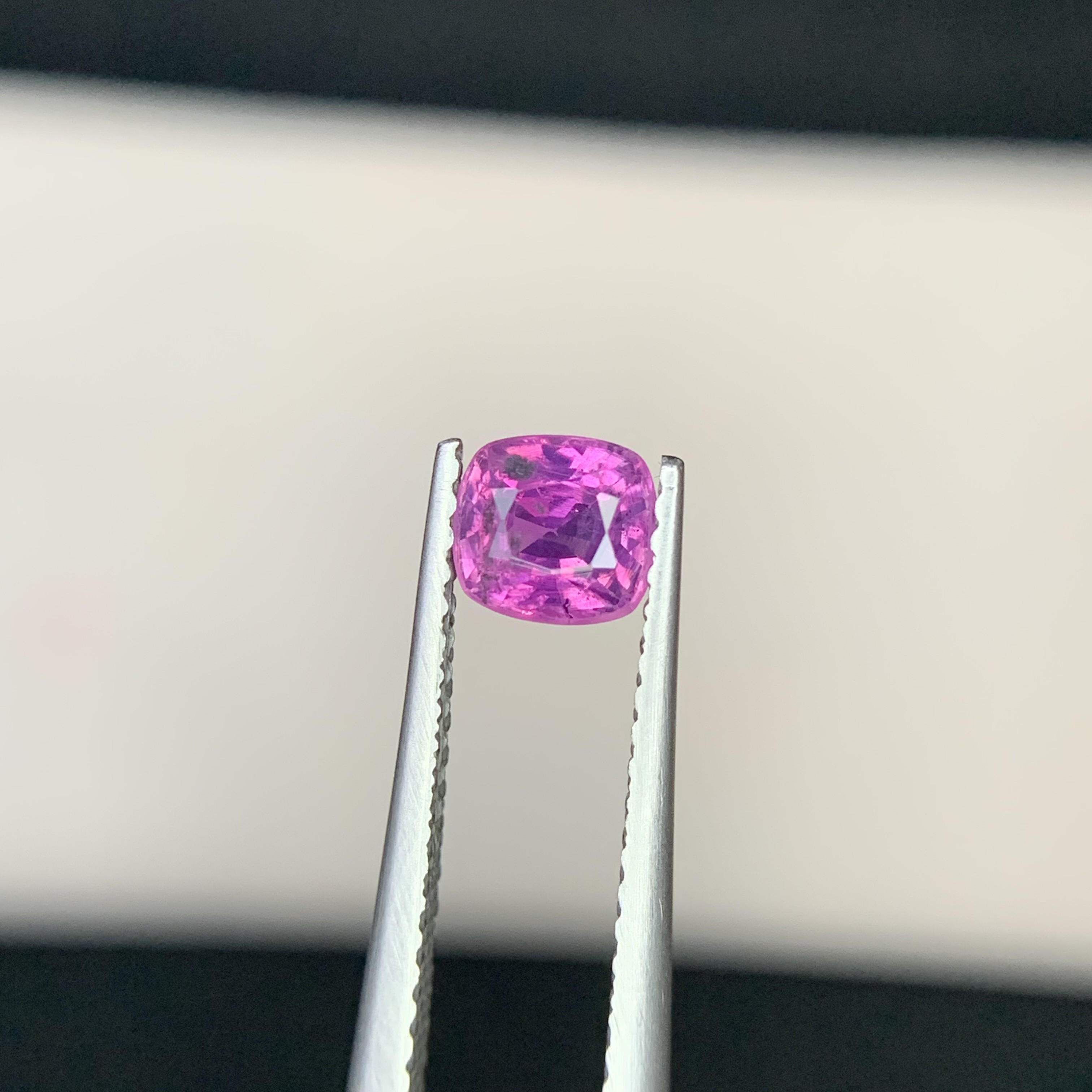 0.79 CT Natural Corundum Pinkish Purple Kashmir Sapphire Cushion Shape