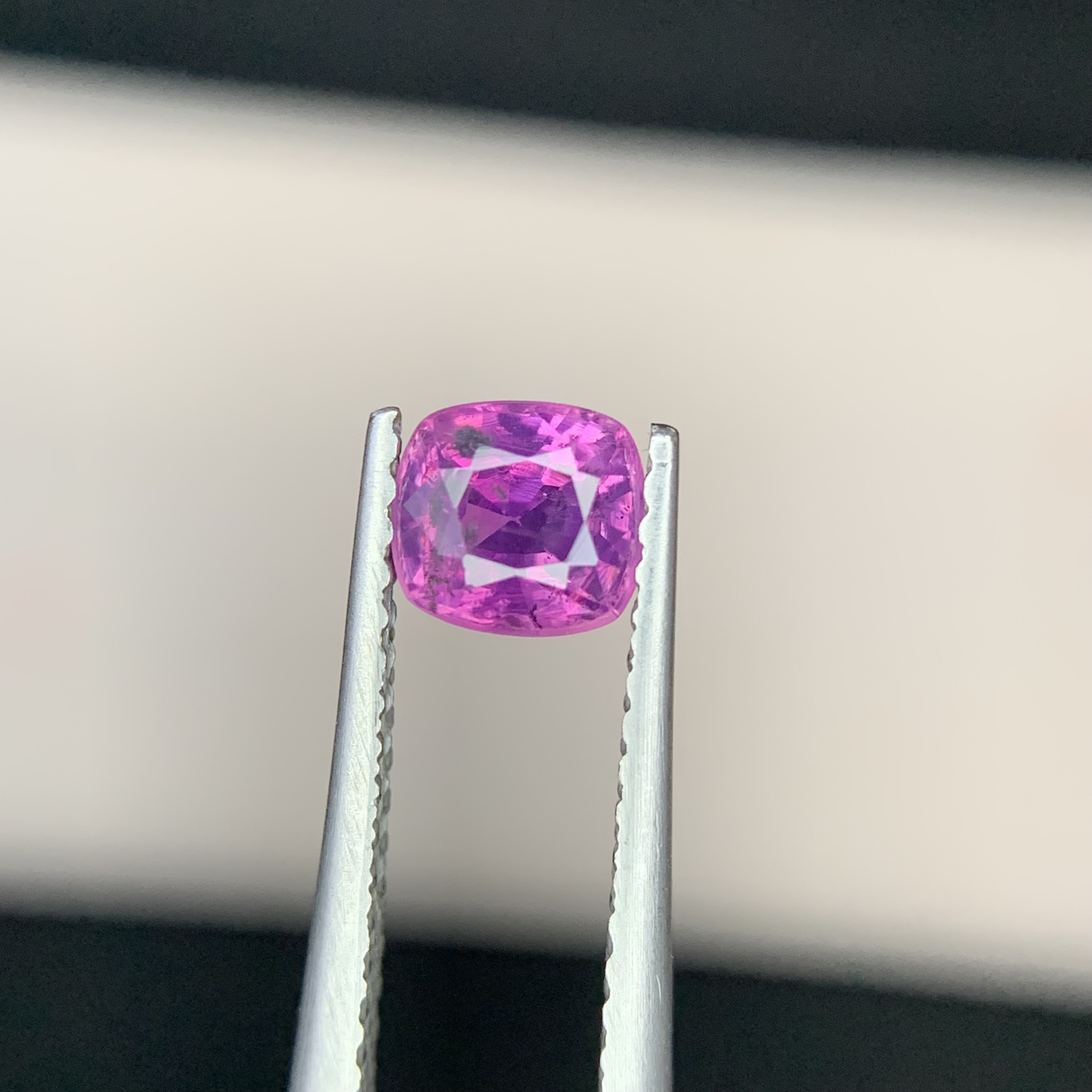 0.79 CT Natural Corundum Pinkish Purple Kashmir Sapphire Cushion Shape