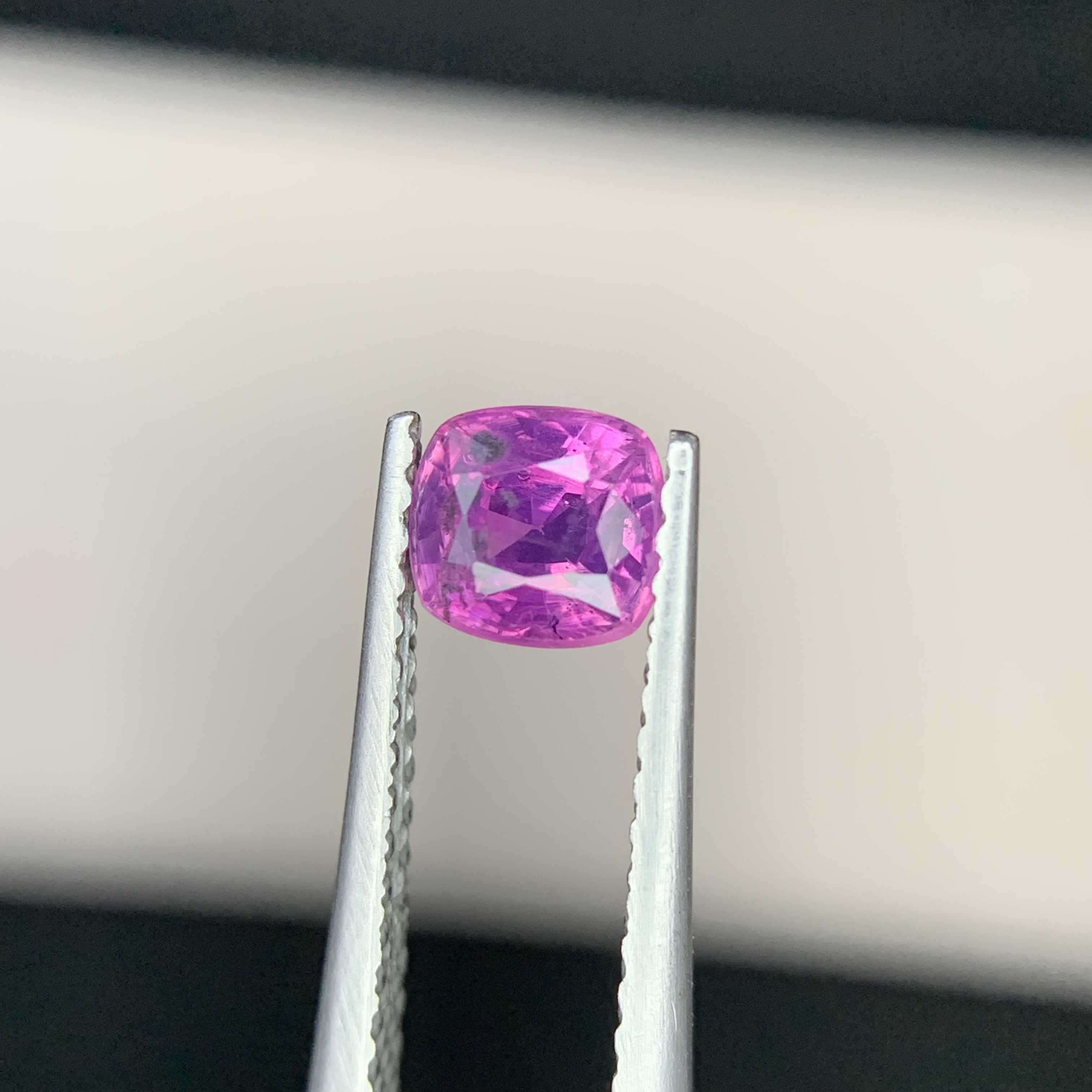 0.79 CT Natural Corundum Pinkish Purple Kashmir Sapphire Cushion Shape