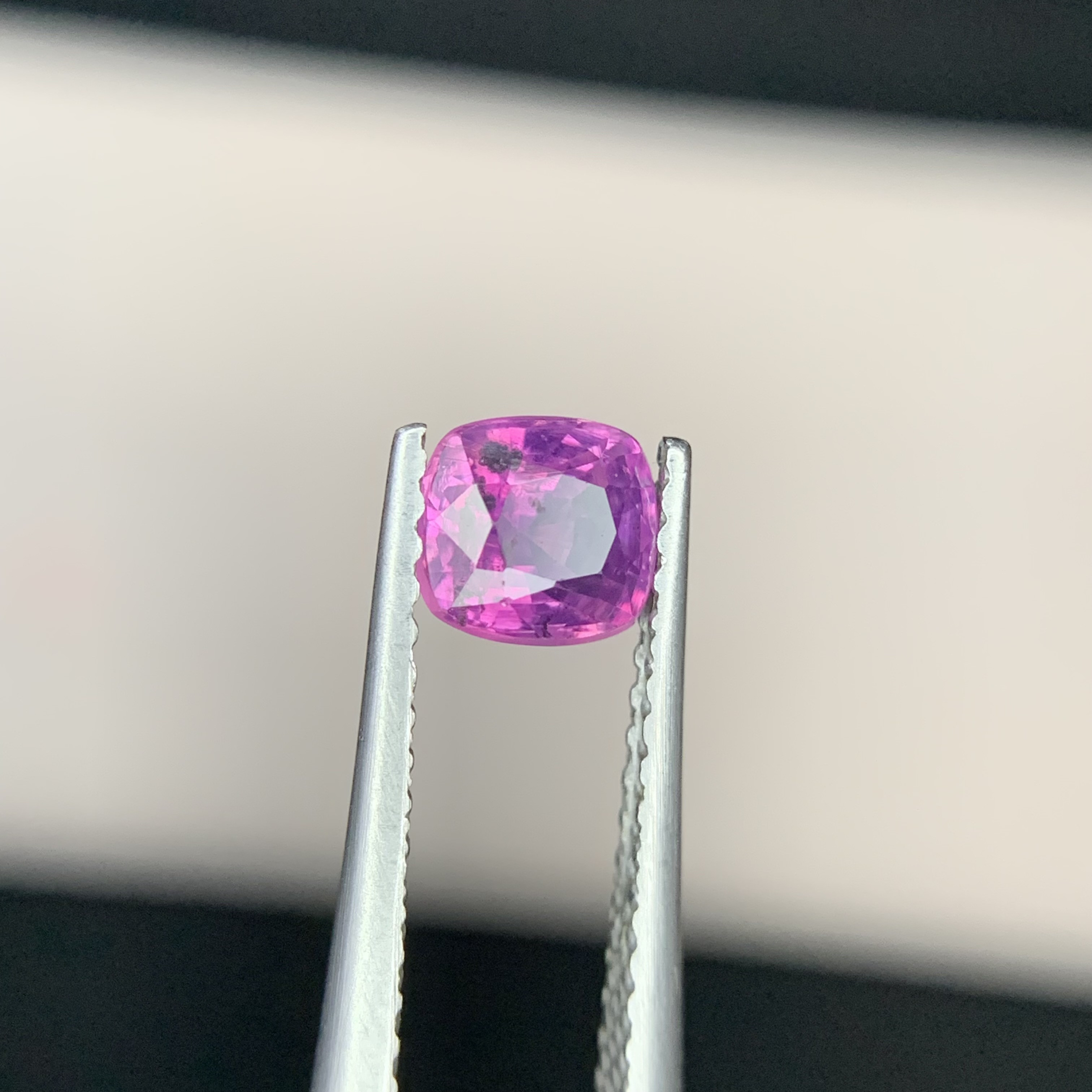 0.79 CT Natural Corundum Pinkish Purple Kashmir Sapphire Cushion Shape