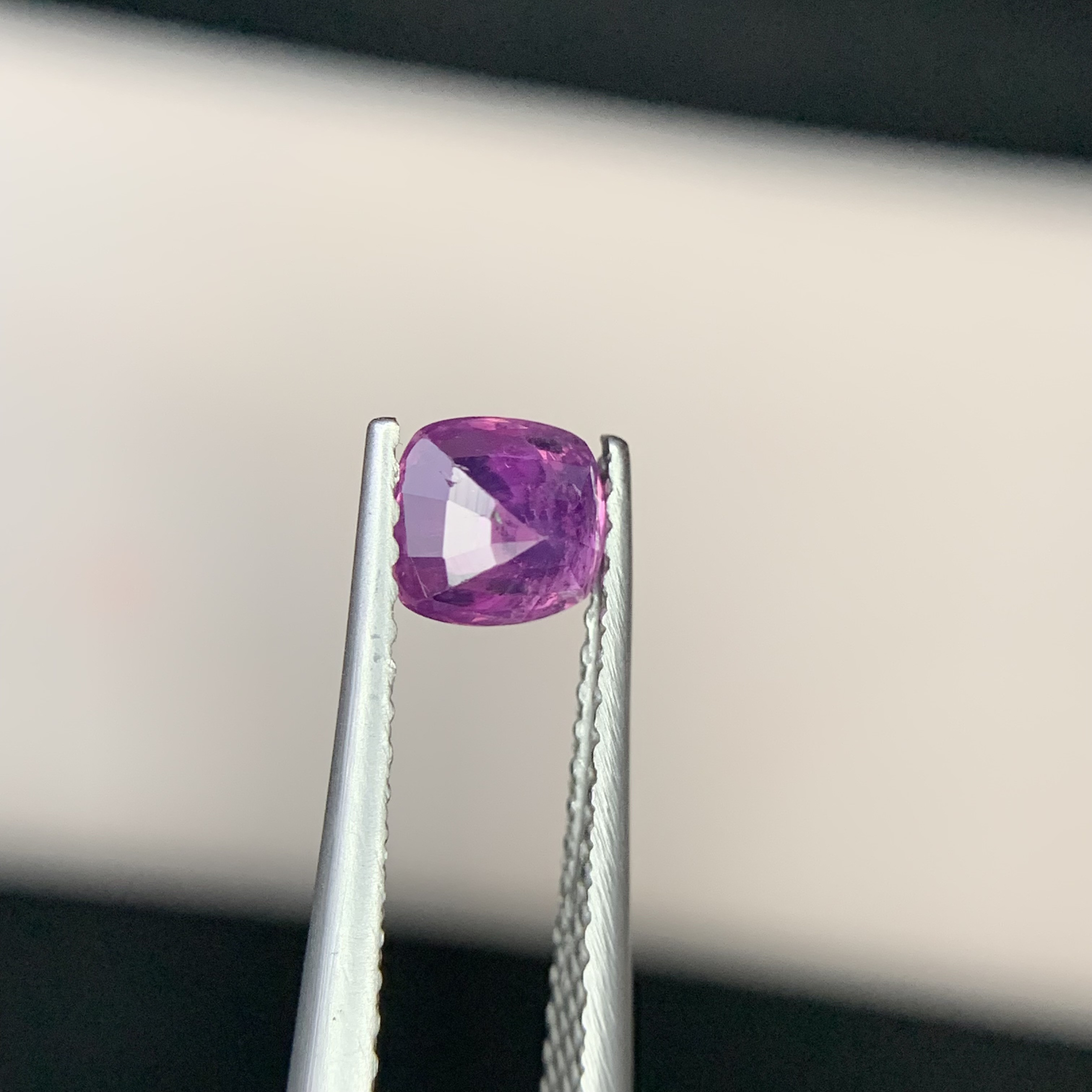 0.79 CT Natural Corundum Pinkish Purple Kashmir Sapphire Cushion Shape