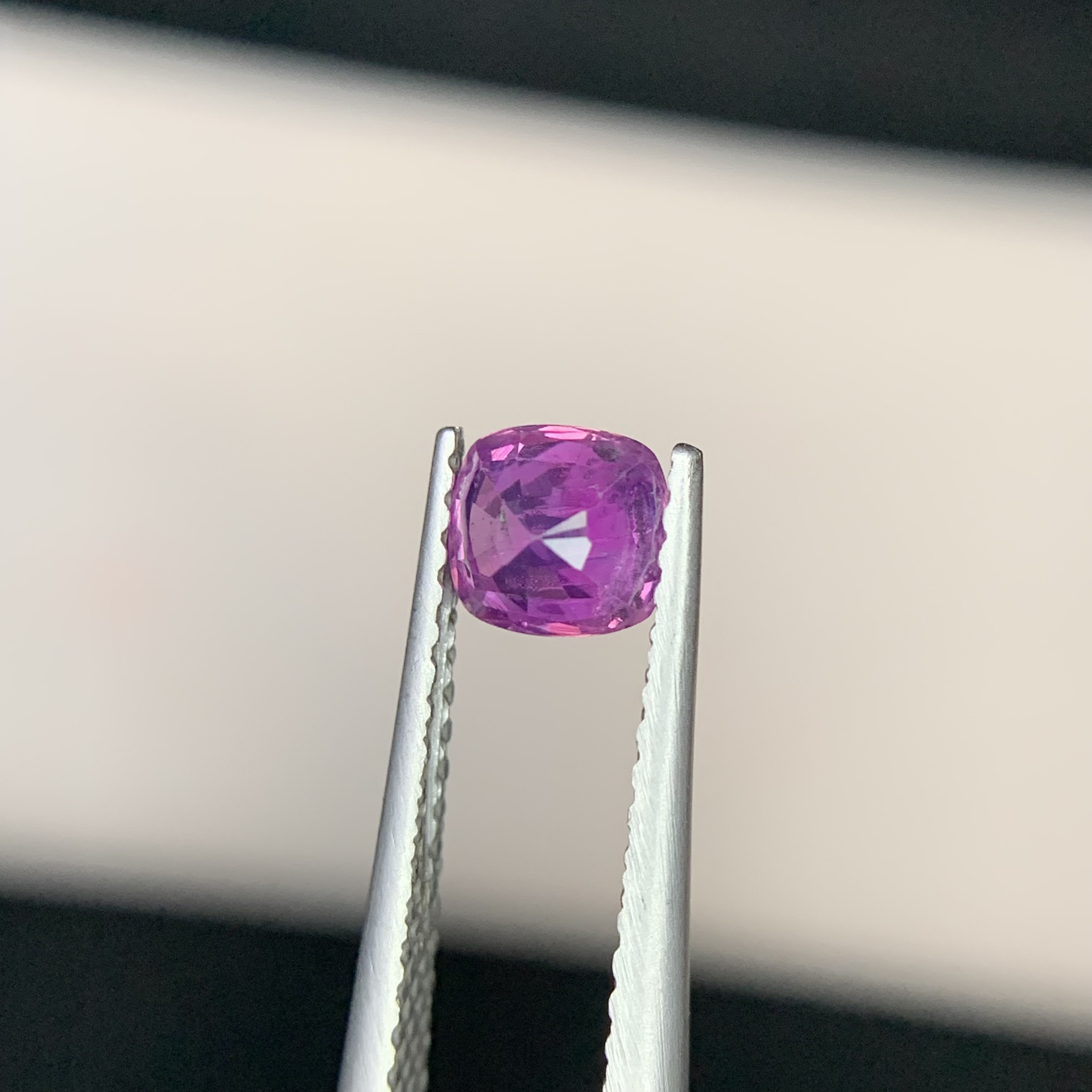 0.79 CT Natural Corundum Pinkish Purple Kashmir Sapphire Cushion Shape