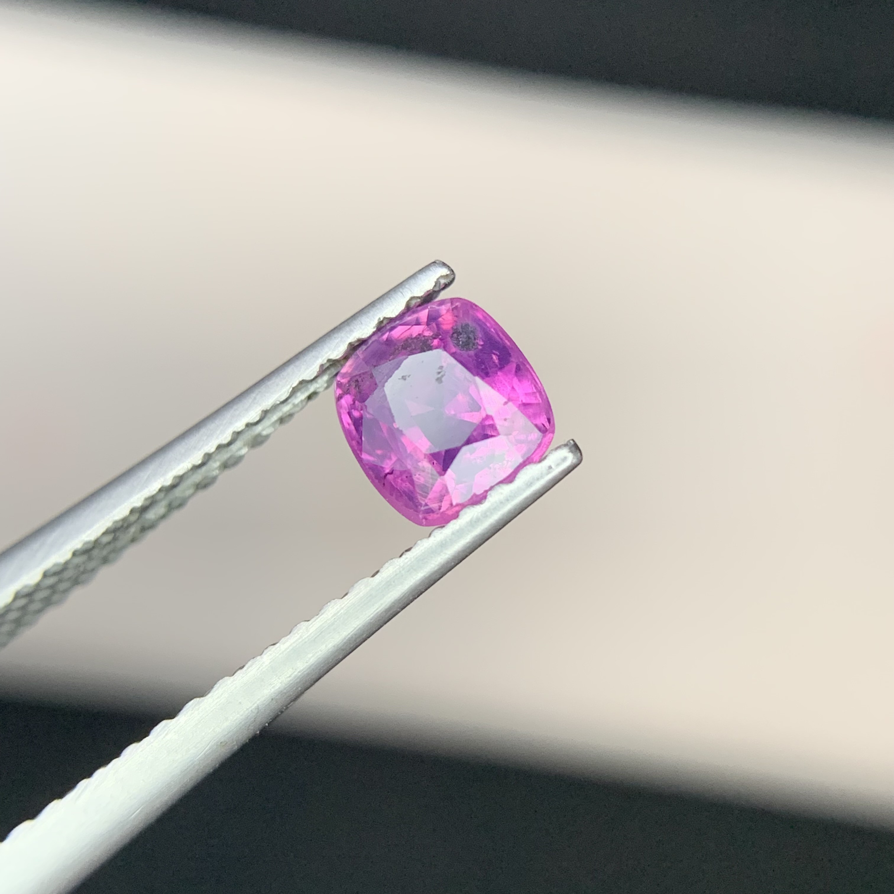 0.79 CT Natural Corundum Pinkish Purple Kashmir Sapphire Cushion Shape