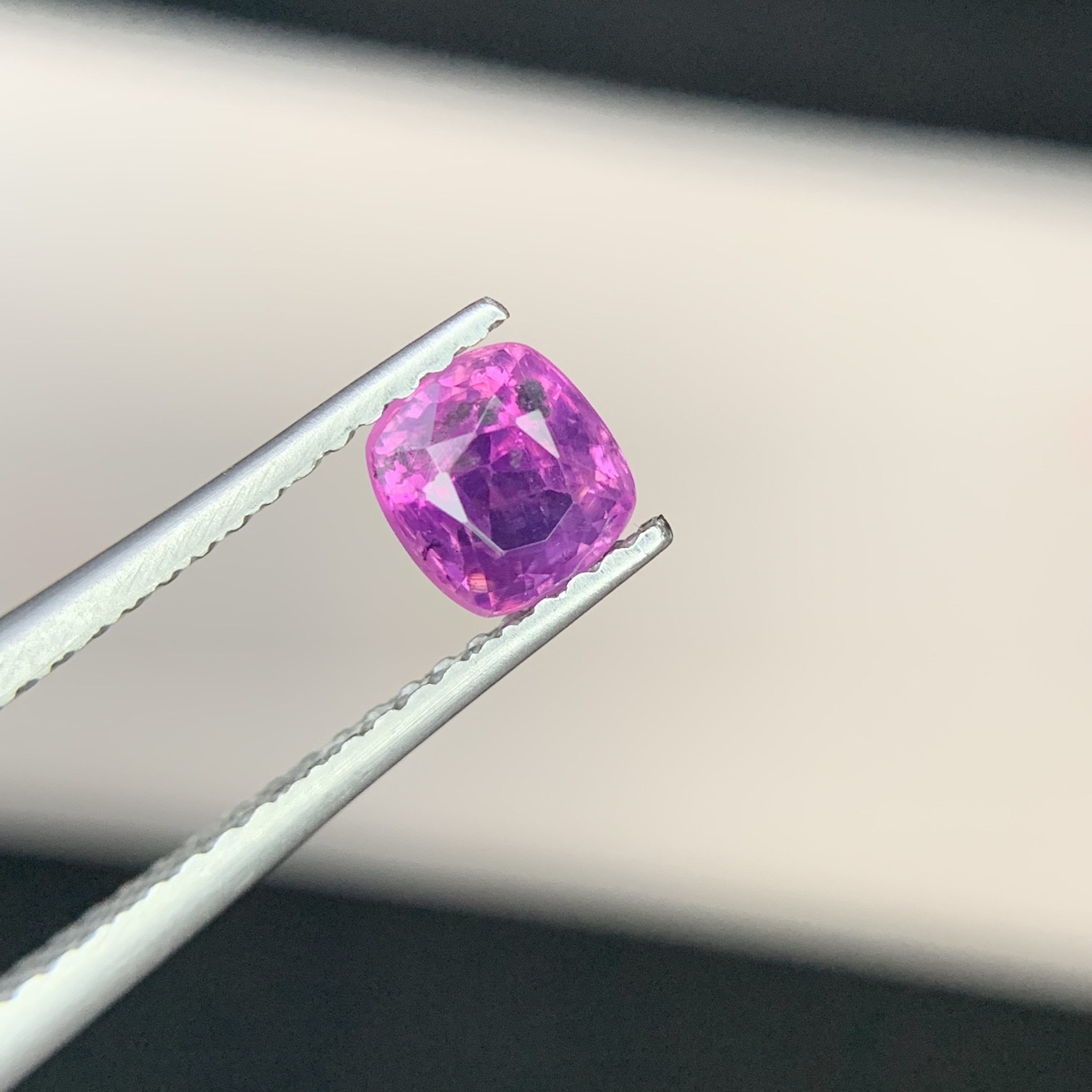 0.79 CT Natural Corundum Pinkish Purple Kashmir Sapphire Cushion Shape