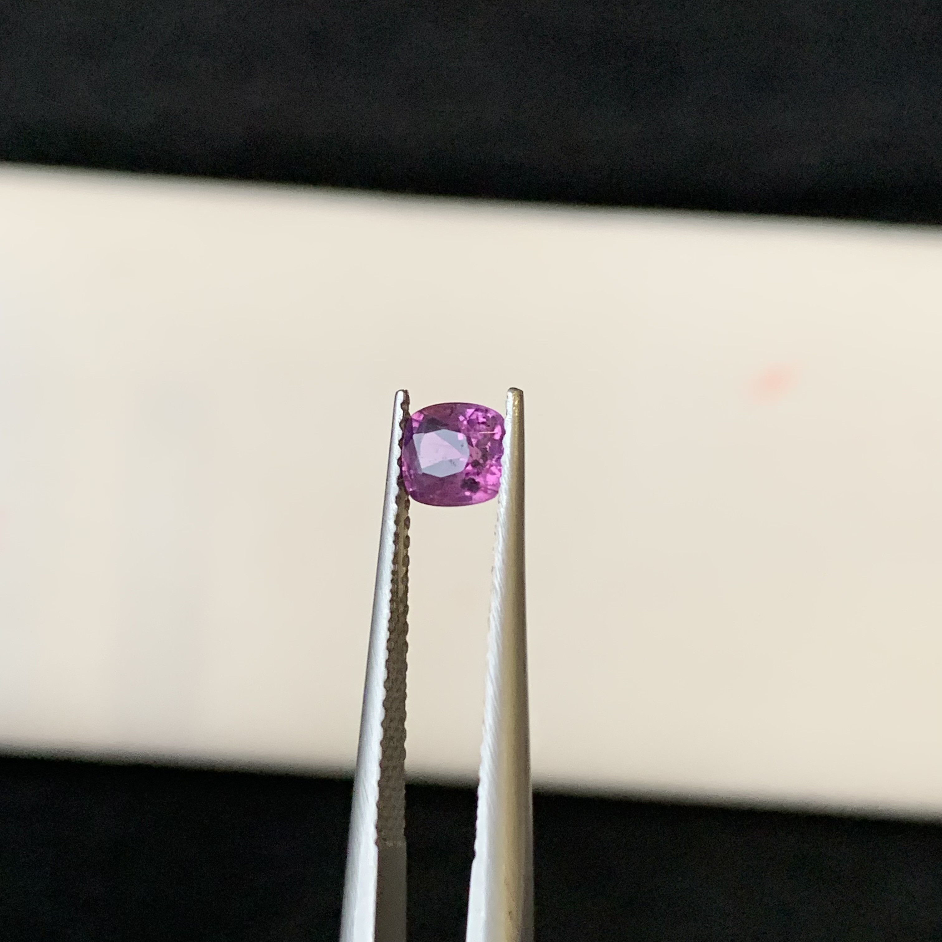 0.79 CT Natural Corundum Pinkish Purple Kashmir Sapphire Cushion Shape