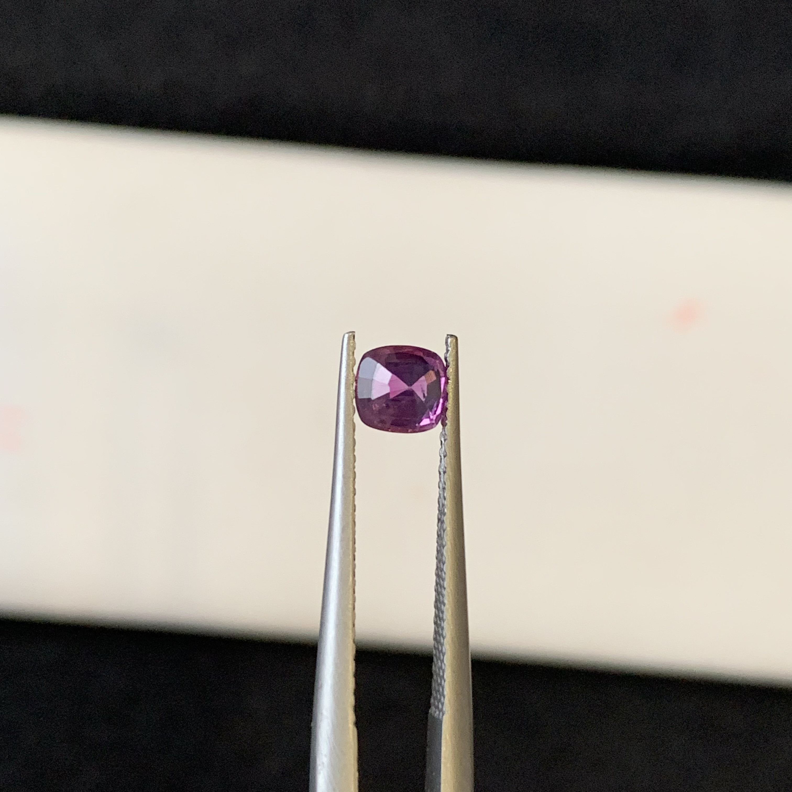 0.79 CT Natural Corundum Pinkish Purple Kashmir Sapphire Cushion Shape
