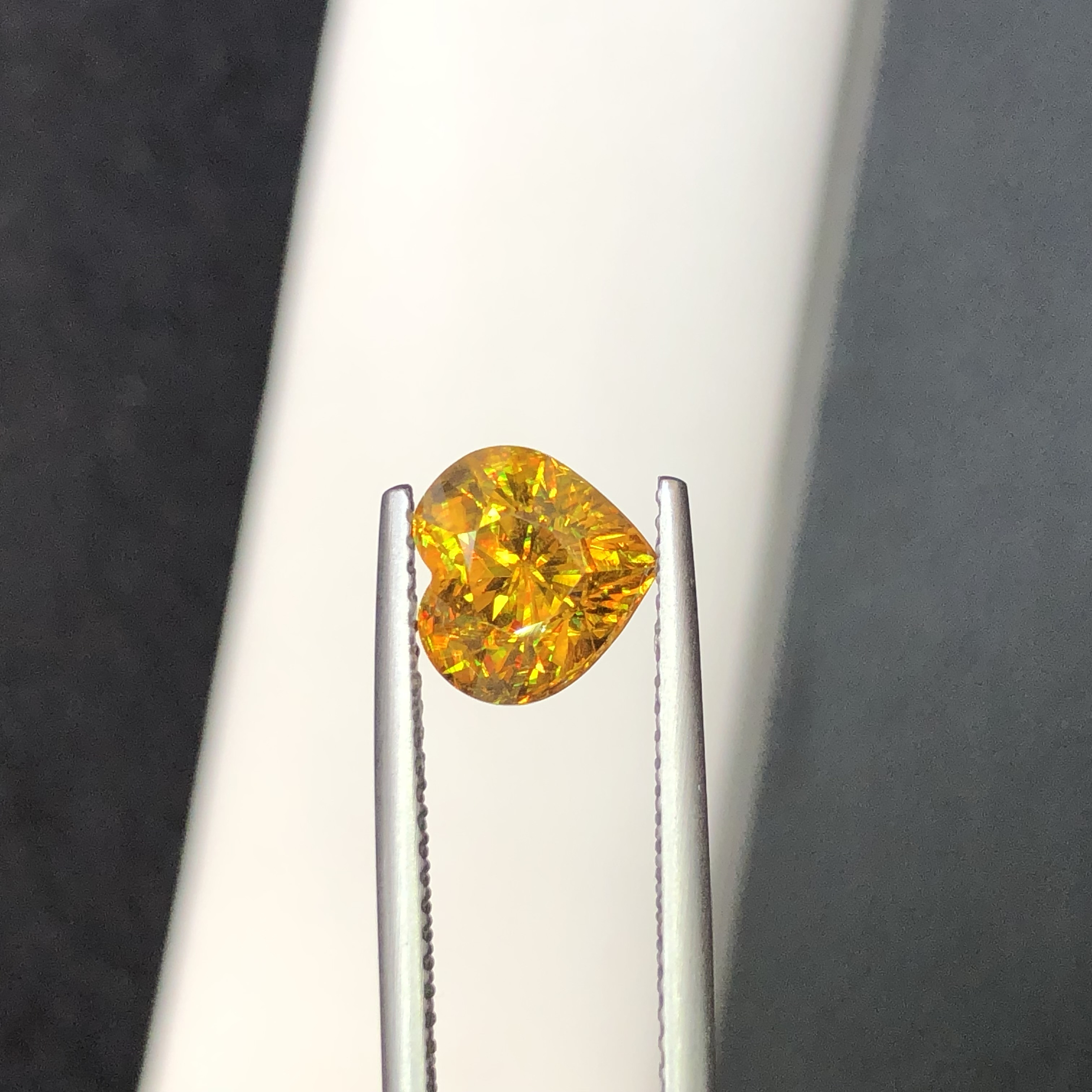 2.55 CT Natural Orangish Brown Sphene / Titanite  Heart Shape