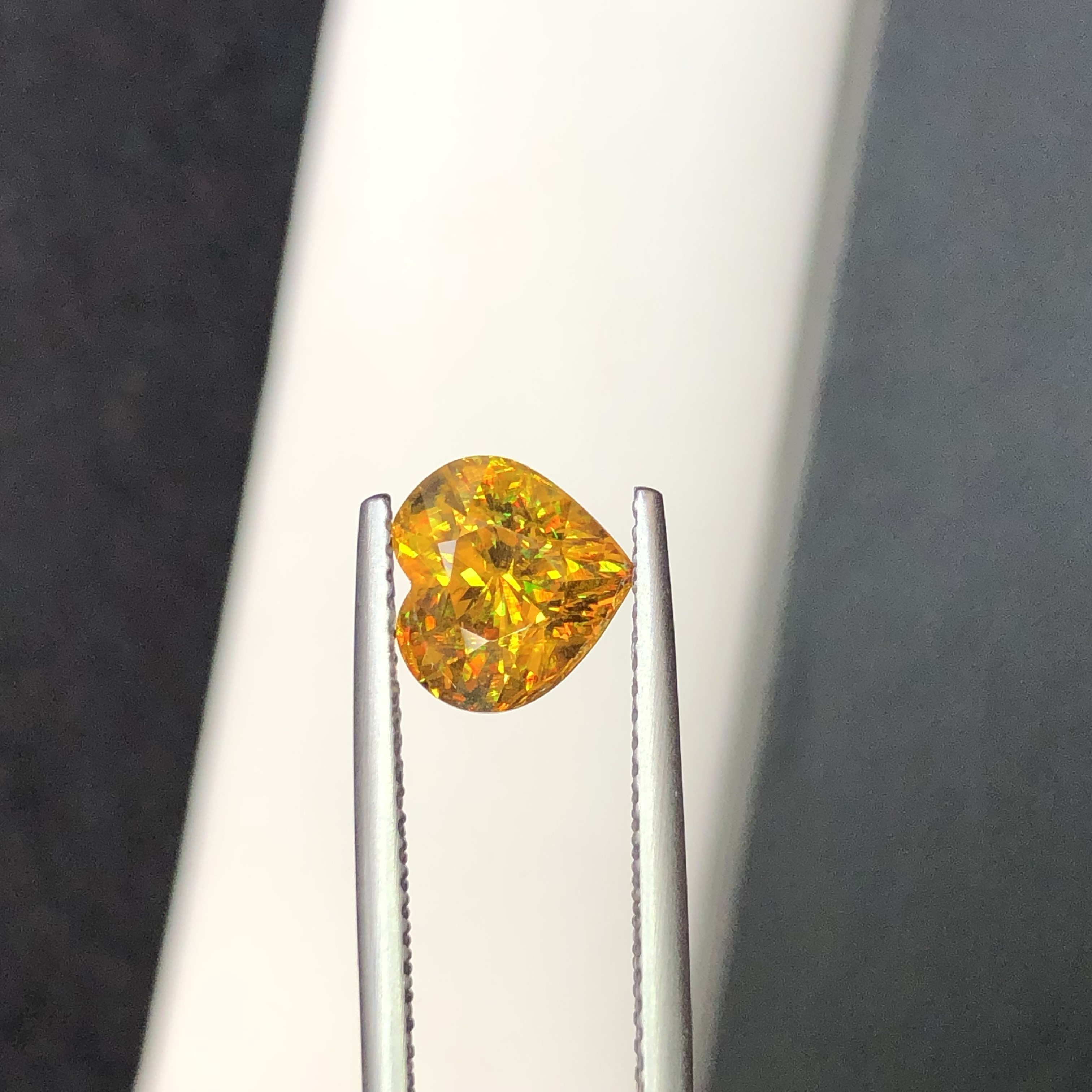 2.55 CT Natural Orangish Brown Sphene / Titanite  Heart Shape