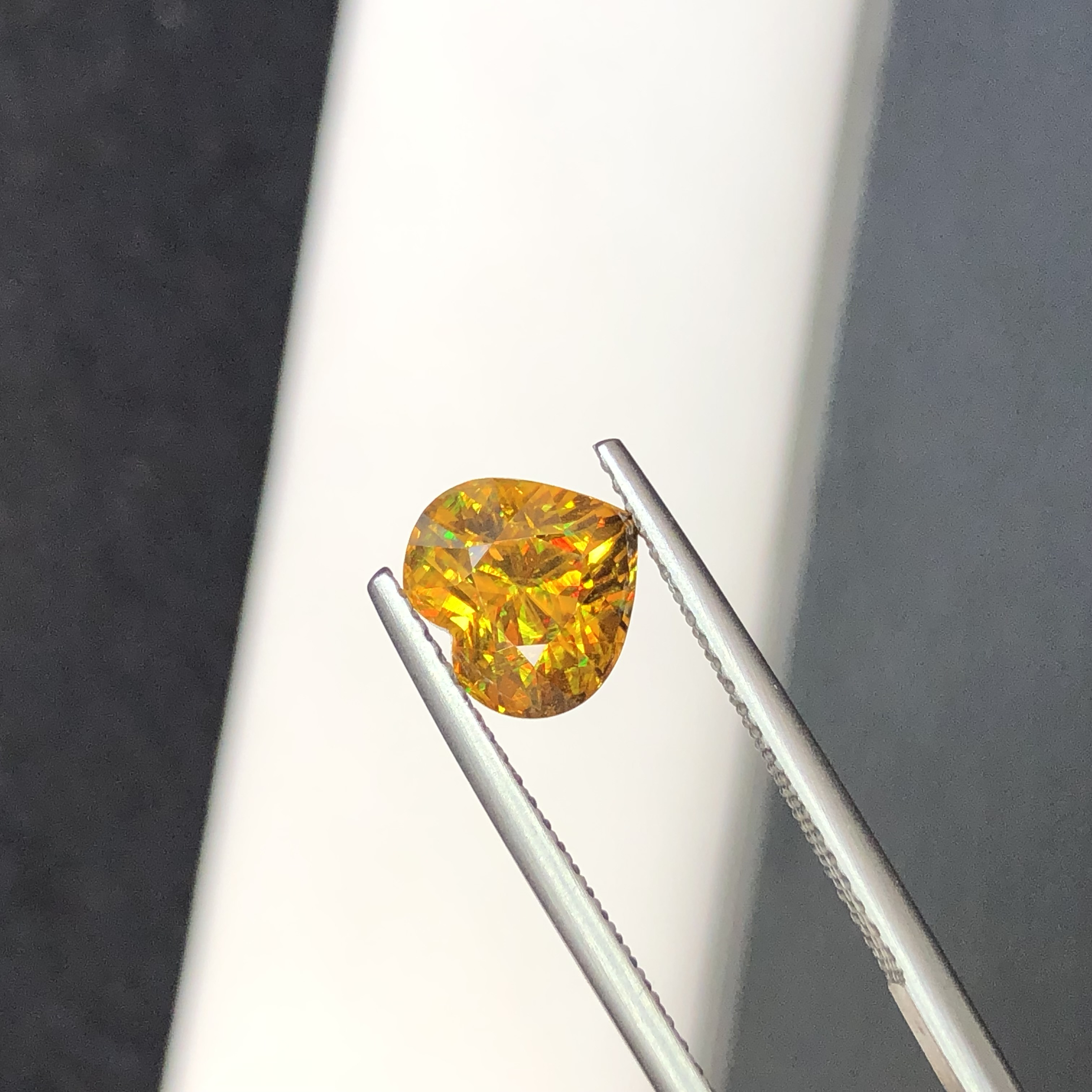 2.55 CT Natural Orangish Brown Sphene / Titanite  Heart Shape