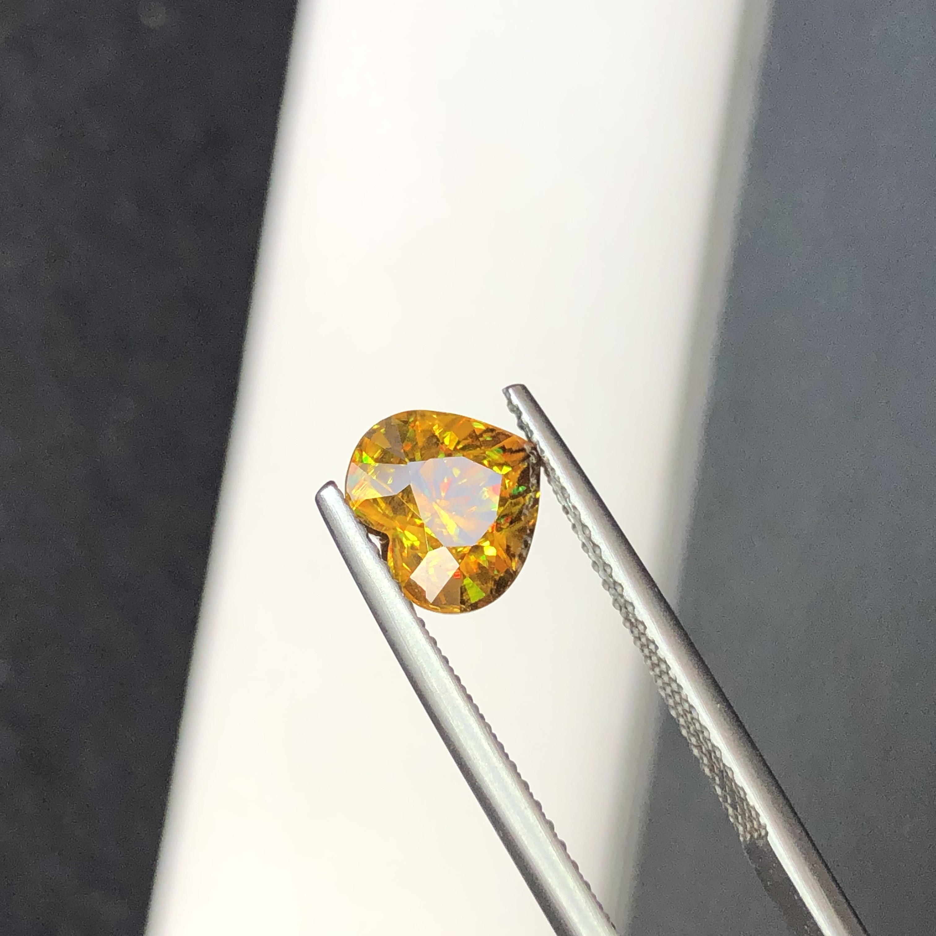 2.55 CT Natural Orangish Brown Sphene / Titanite  Heart Shape