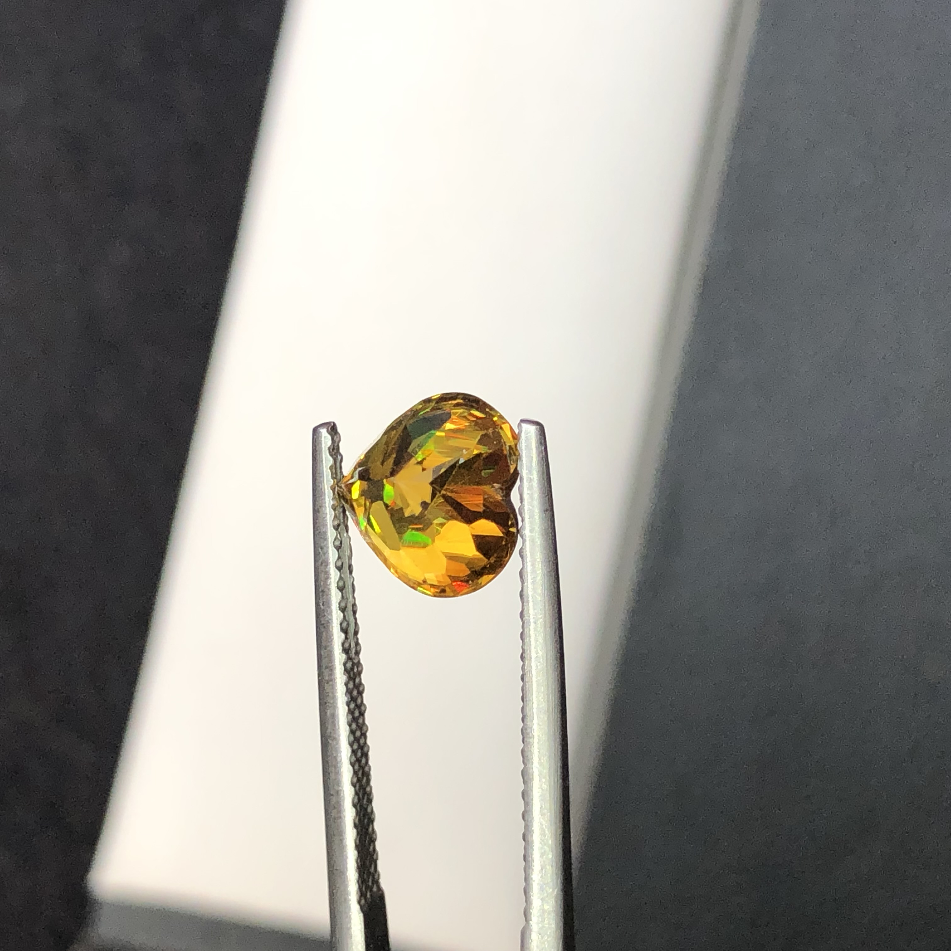 2.55 CT Natural Orangish Brown Sphene / Titanite  Heart Shape