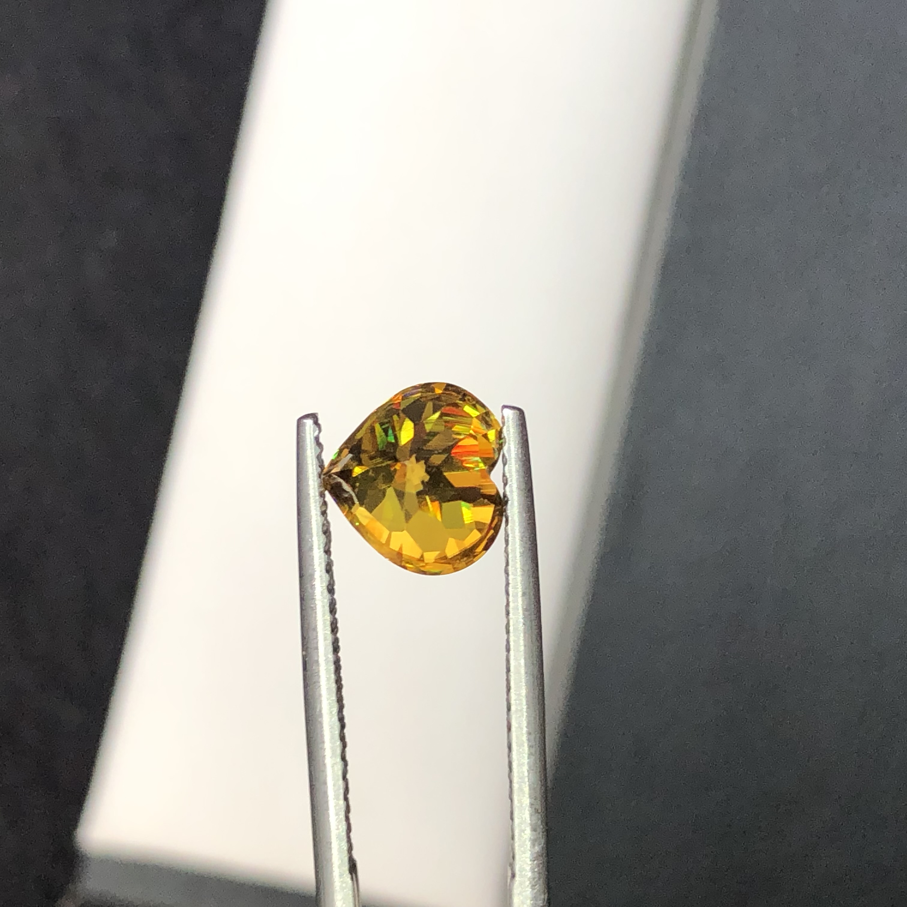 2.55 CT Natural Orangish Brown Sphene / Titanite  Heart Shape