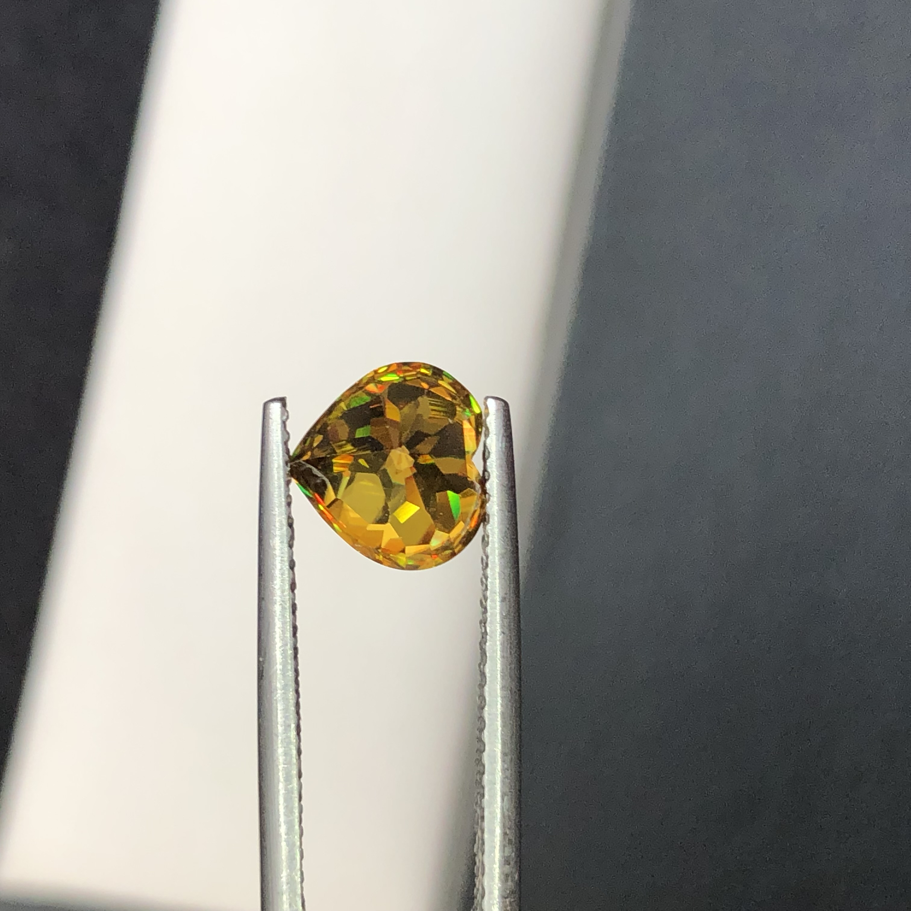 2.55 CT Natural Orangish Brown Sphene / Titanite  Heart Shape