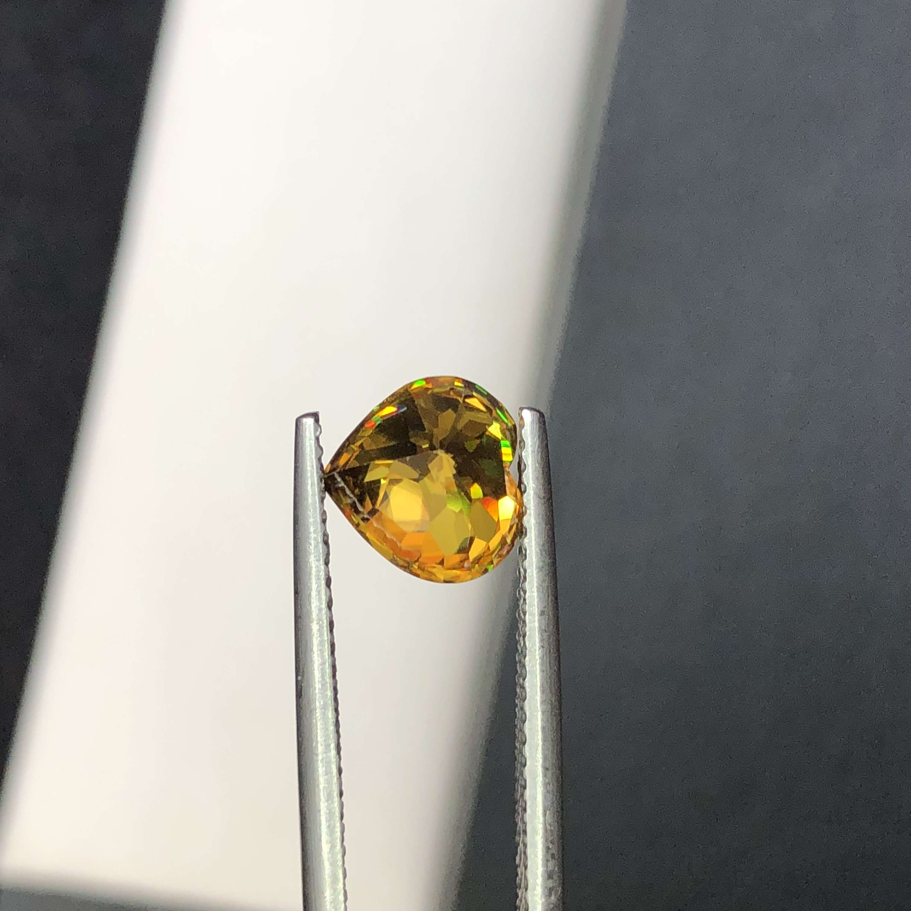 2.55 CT Natural Orangish Brown Sphene / Titanite  Heart Shape