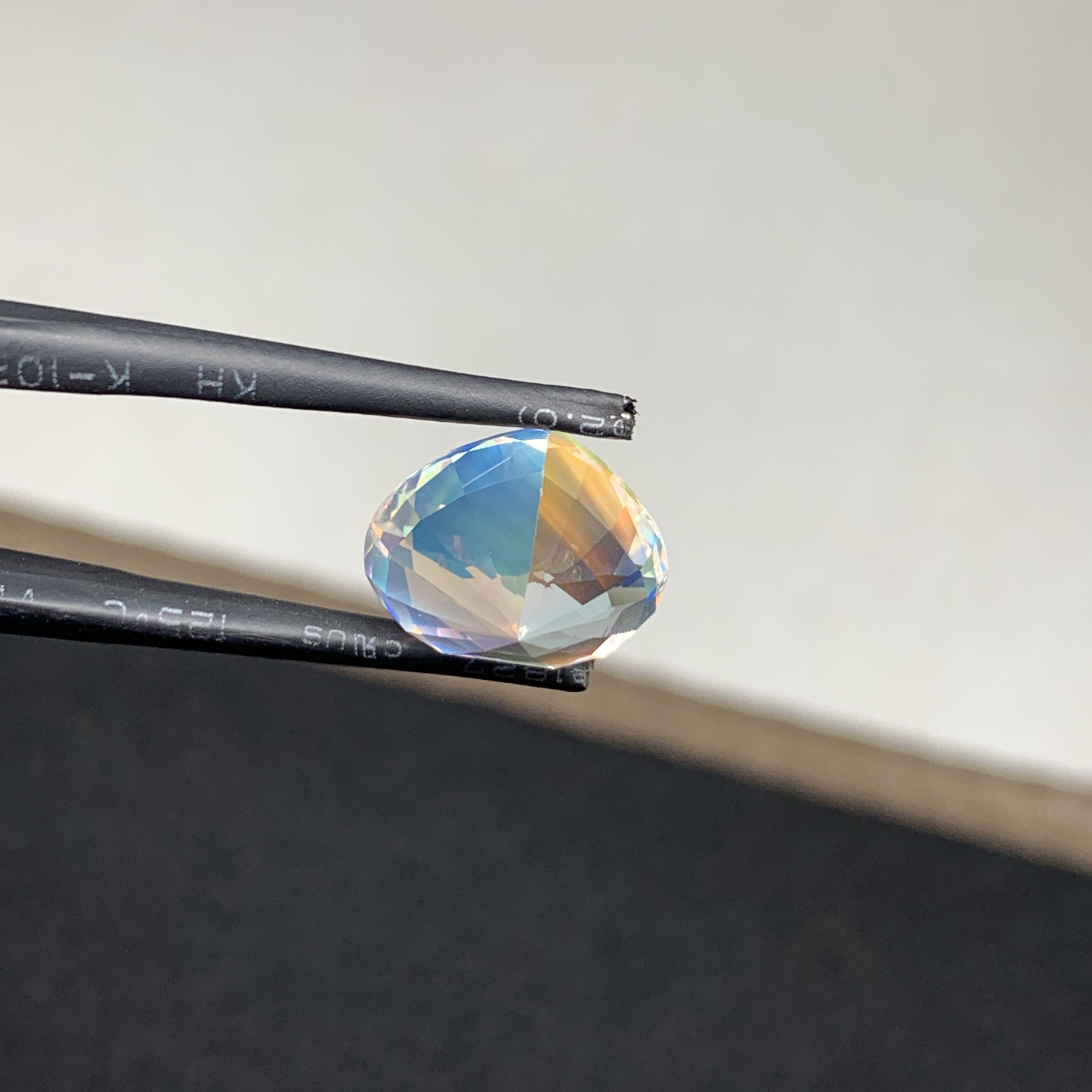 6.14 CT Natural Rainbow Moonstone Heart Shape Loose Gemstone