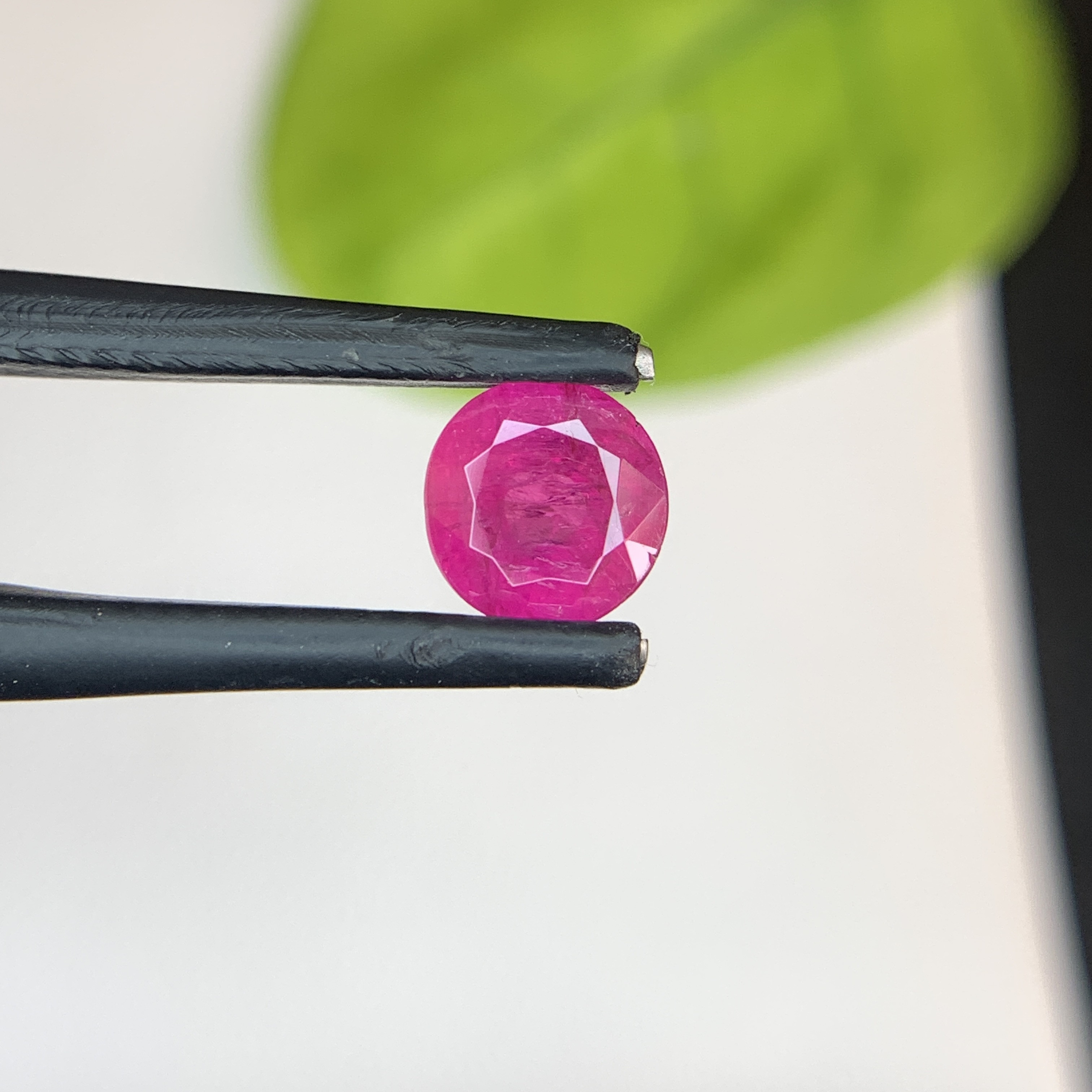 1.58 Ct Natural Pinkish Red Ruby Round Shape Loose Gemstone from Afghanistan