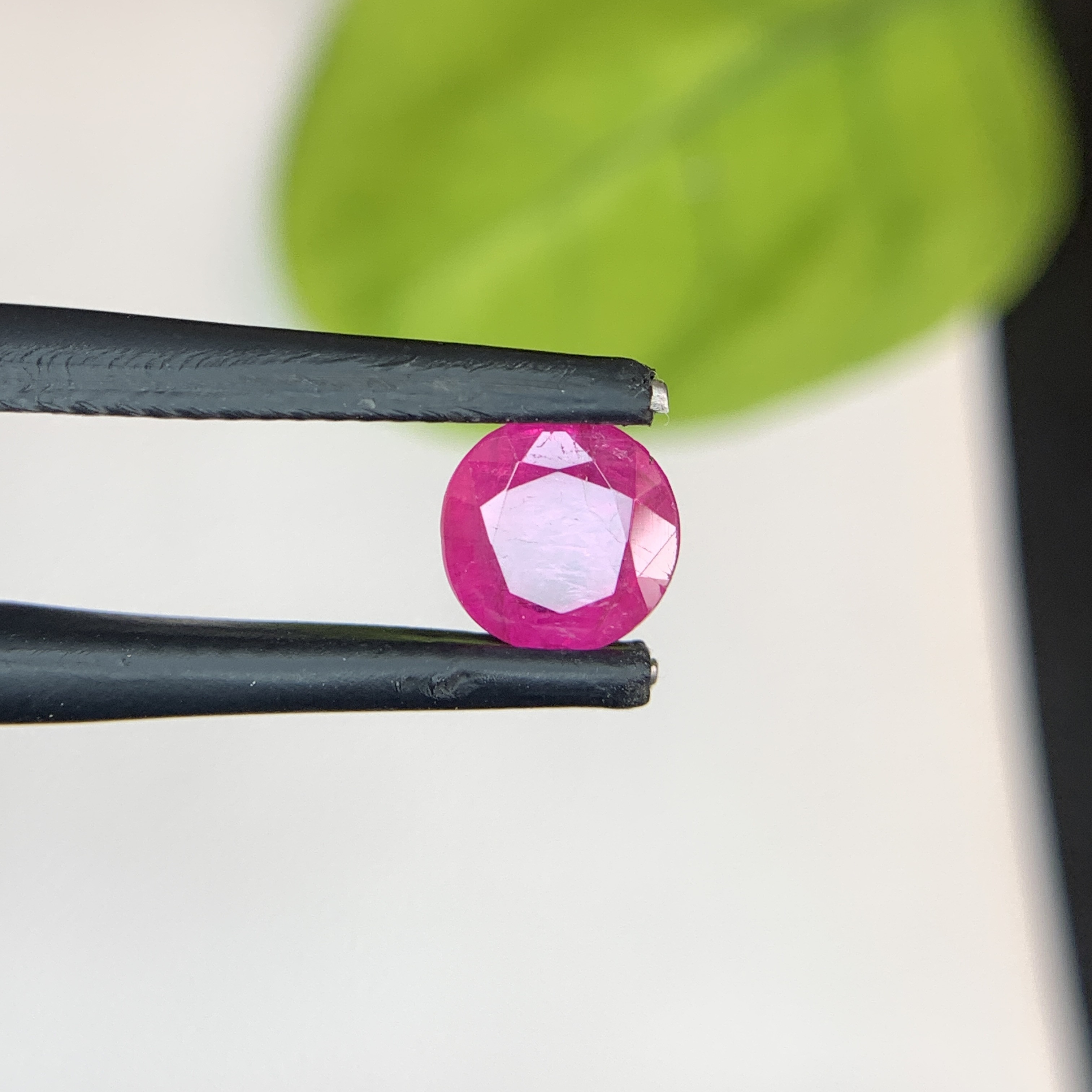 1.58 Ct Natural Pinkish Red Ruby Round Shape Loose Gemstone from Afghanistan