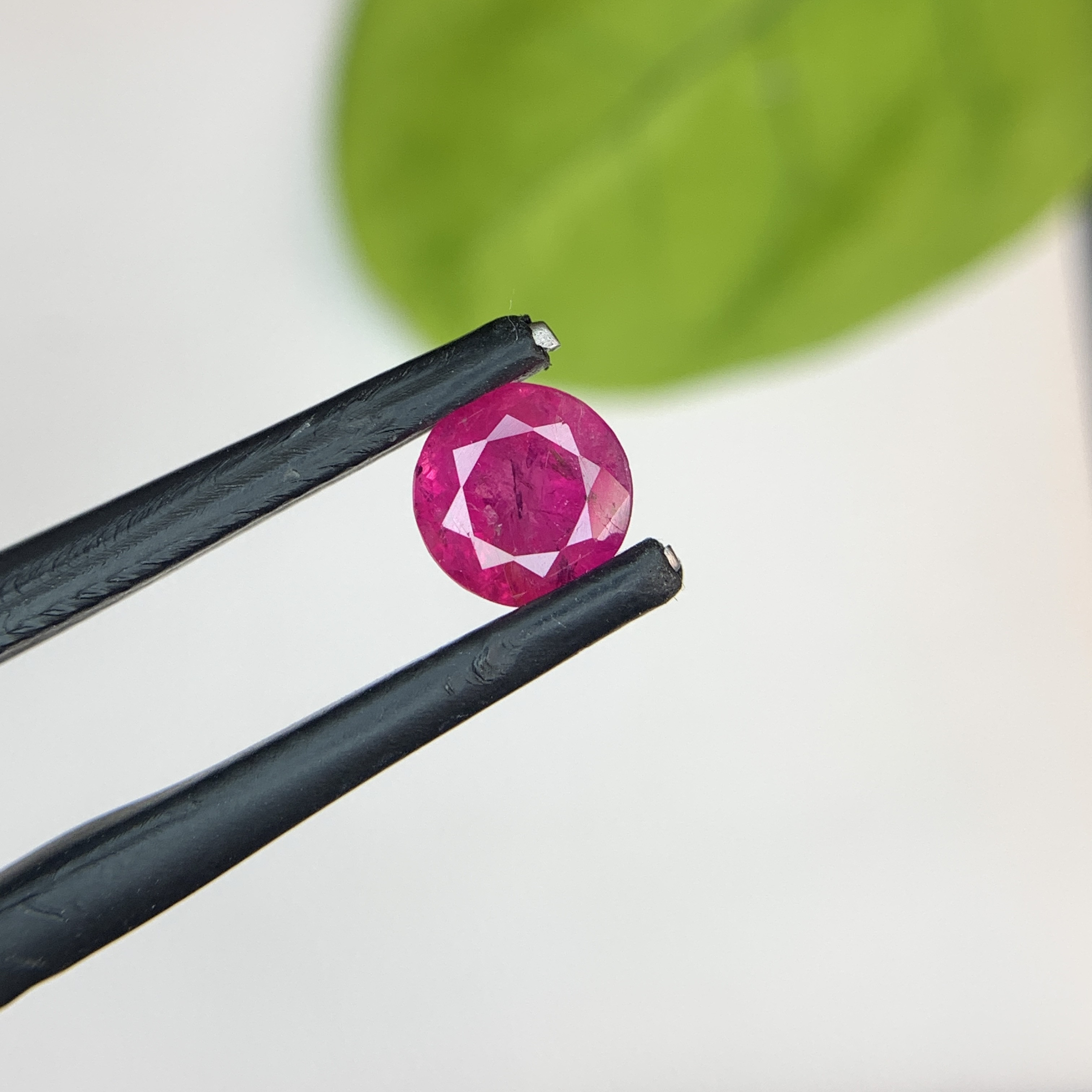 0.97 Ct Natural Pinkish Red Ruby Round Shape Loose Gemstone From Afghanistan