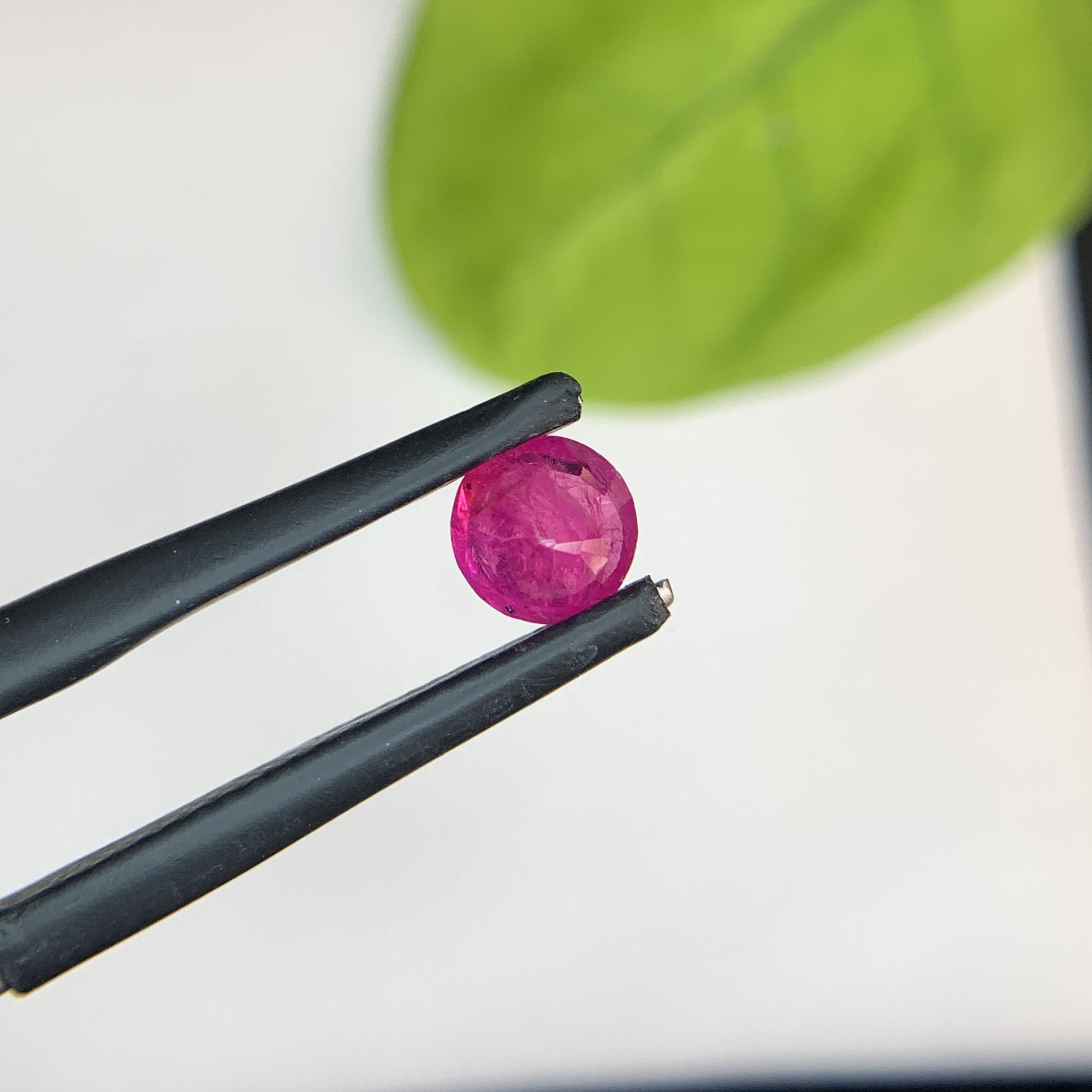 0.97 Ct Natural Pinkish Red Ruby Round Shape Loose Gemstone From Afghanistan