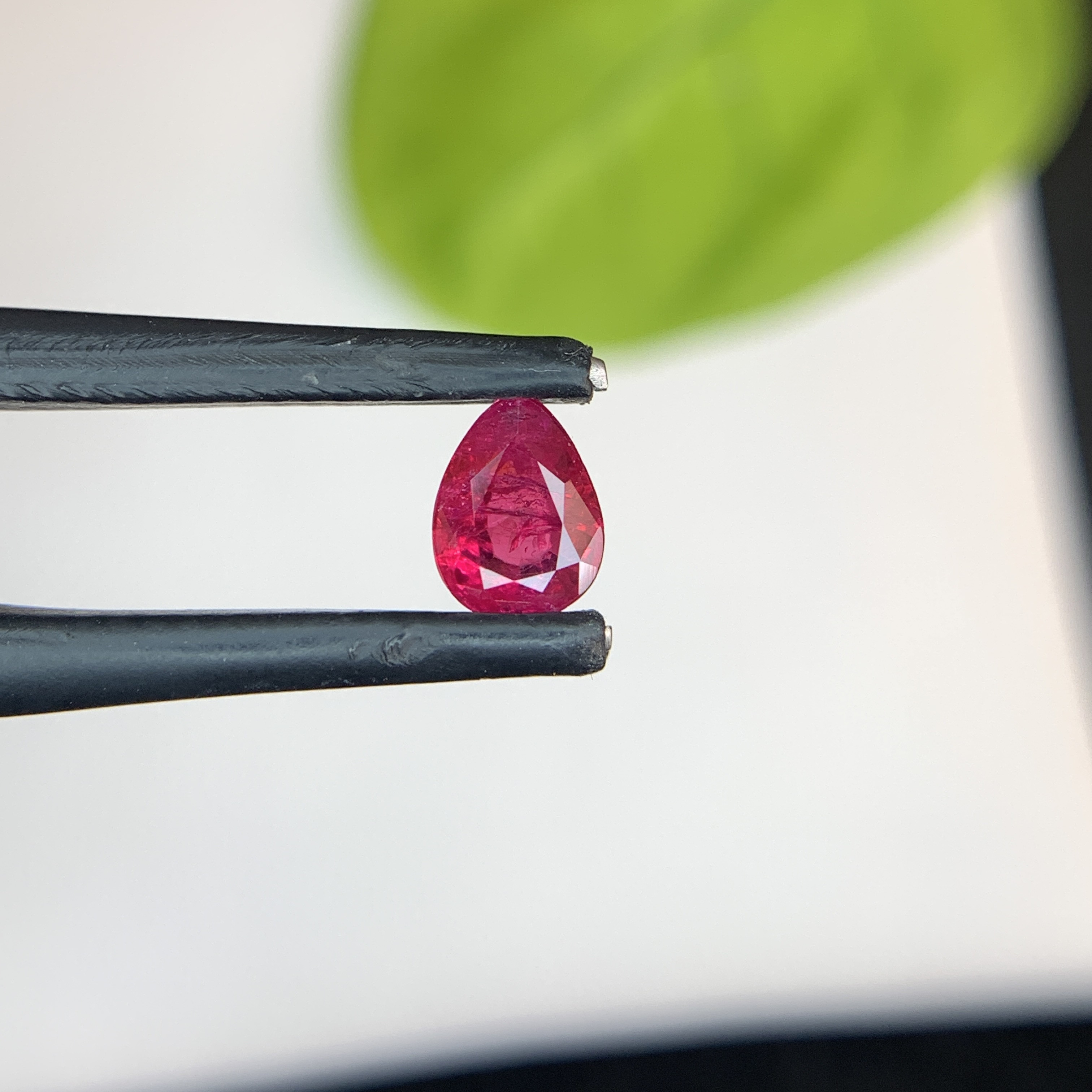 0.56 Ct Natural Red Ruby Pear Shape Loose Gemstone From Afghanistan