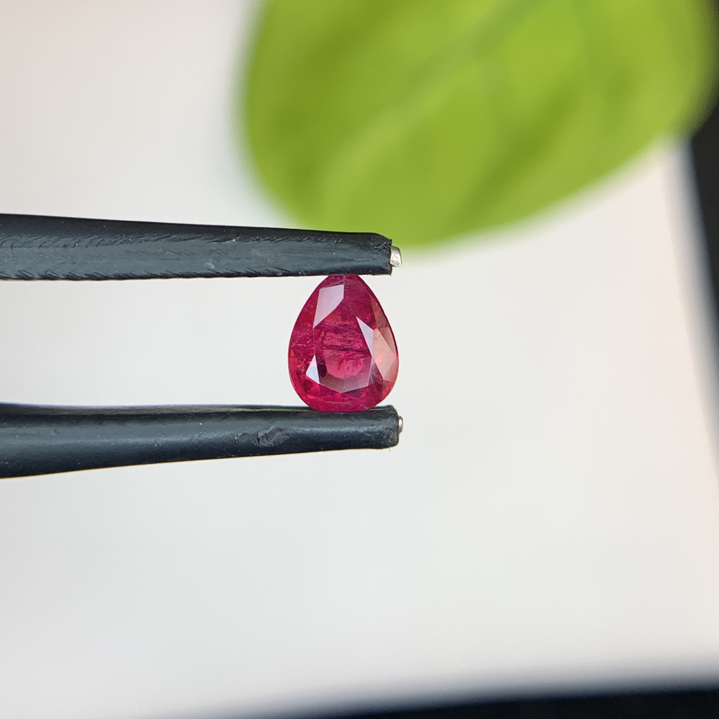 0.56 Ct Natural Red Ruby Pear Shape Loose Gemstone From Afghanistan