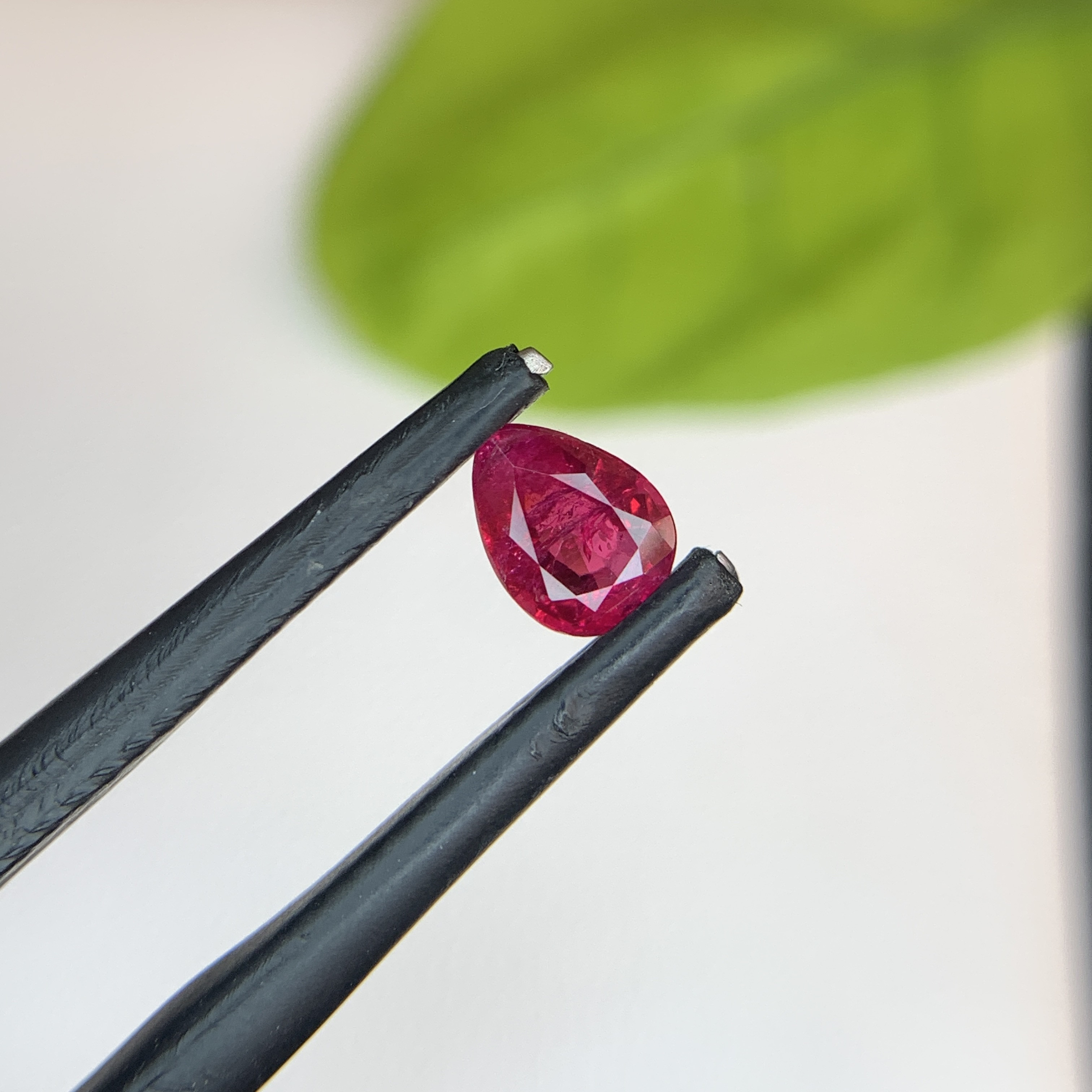 0.56 Ct Natural Red Ruby Pear Shape Loose Gemstone From Afghanistan