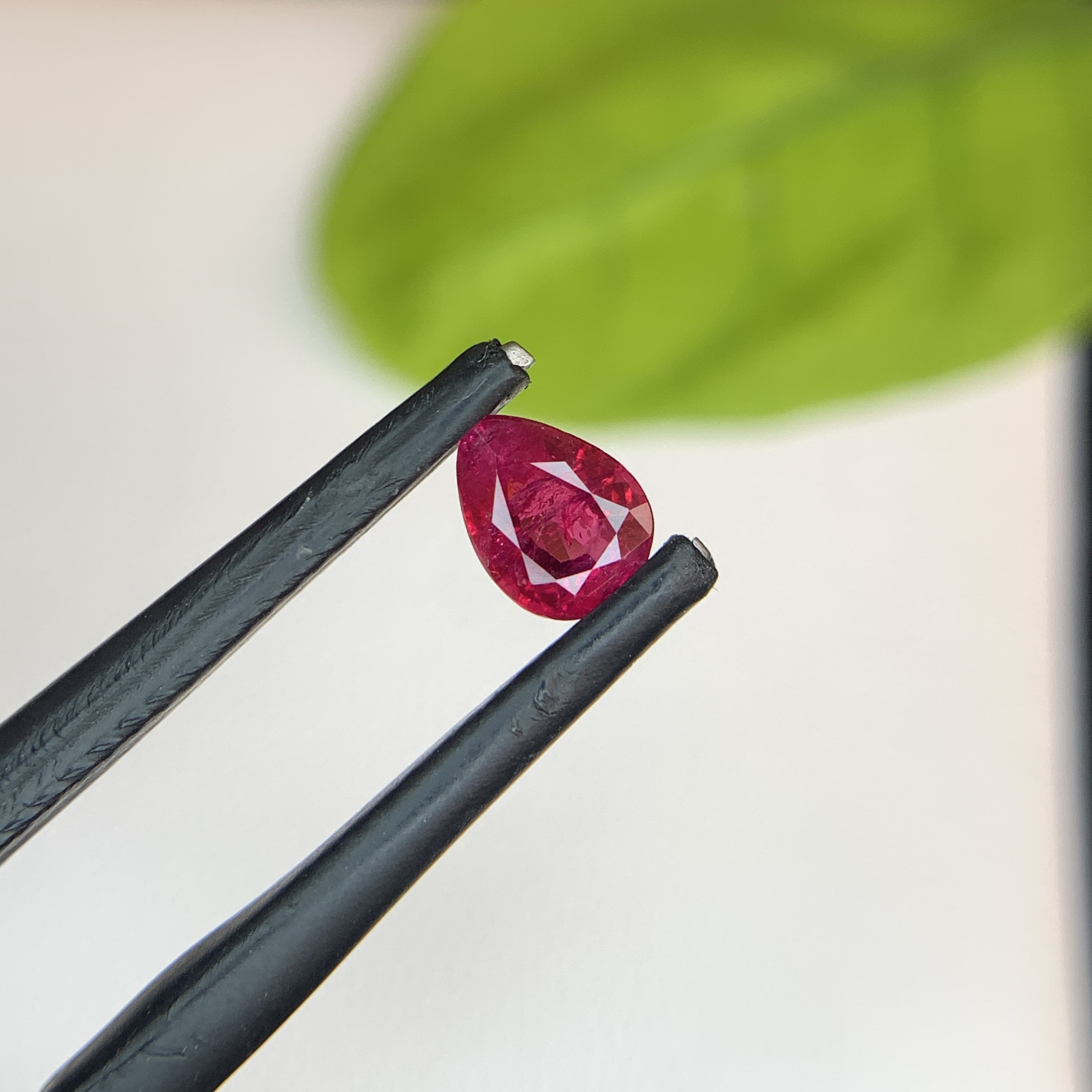 0.56 Ct Natural Red Ruby Pear Shape Loose Gemstone From Afghanistan