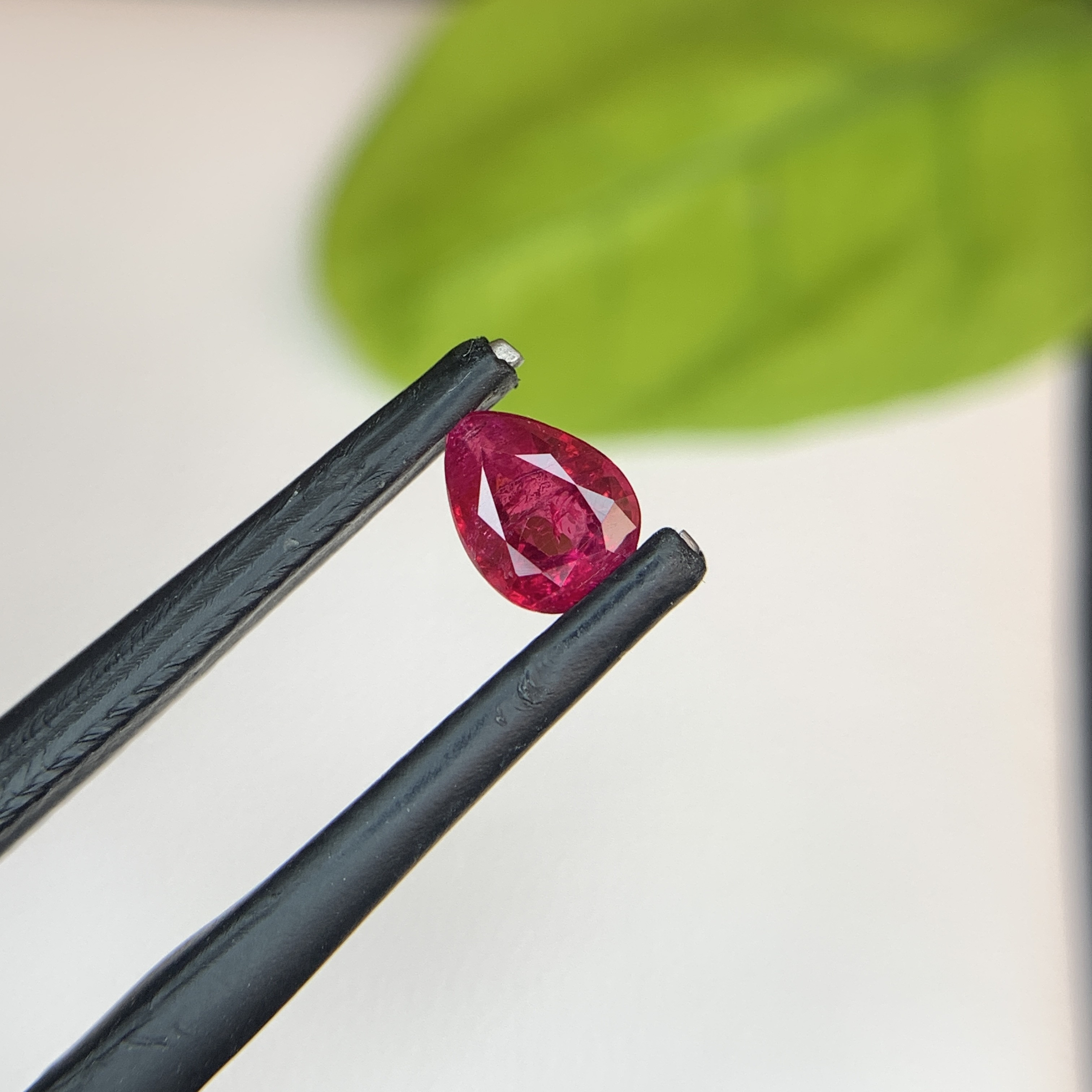 0.56 Ct Natural Red Ruby Pear Shape Loose Gemstone From Afghanistan