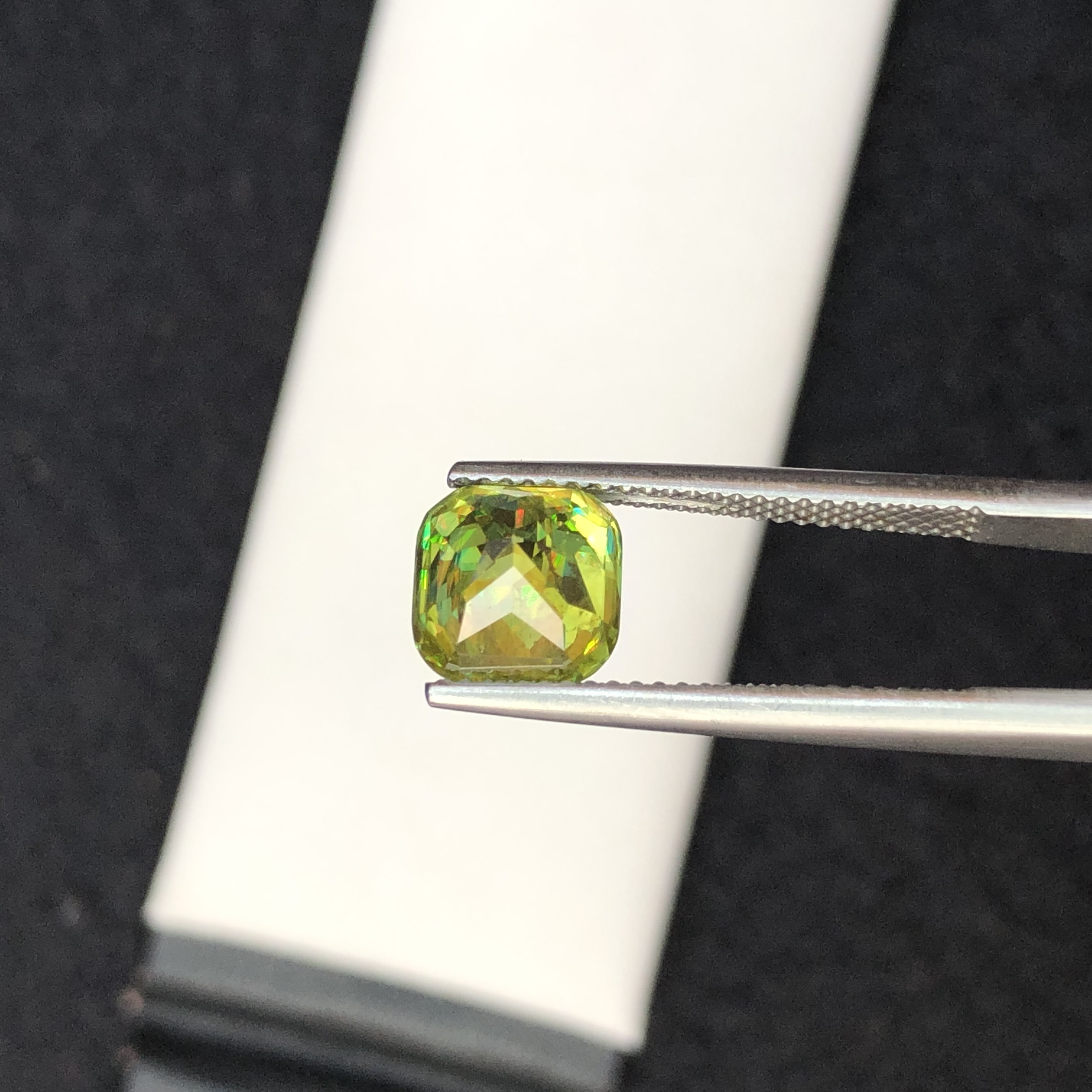 3.43 CT Natural Greenish Yellow Sphene Cushion Shape Loose Gemstone