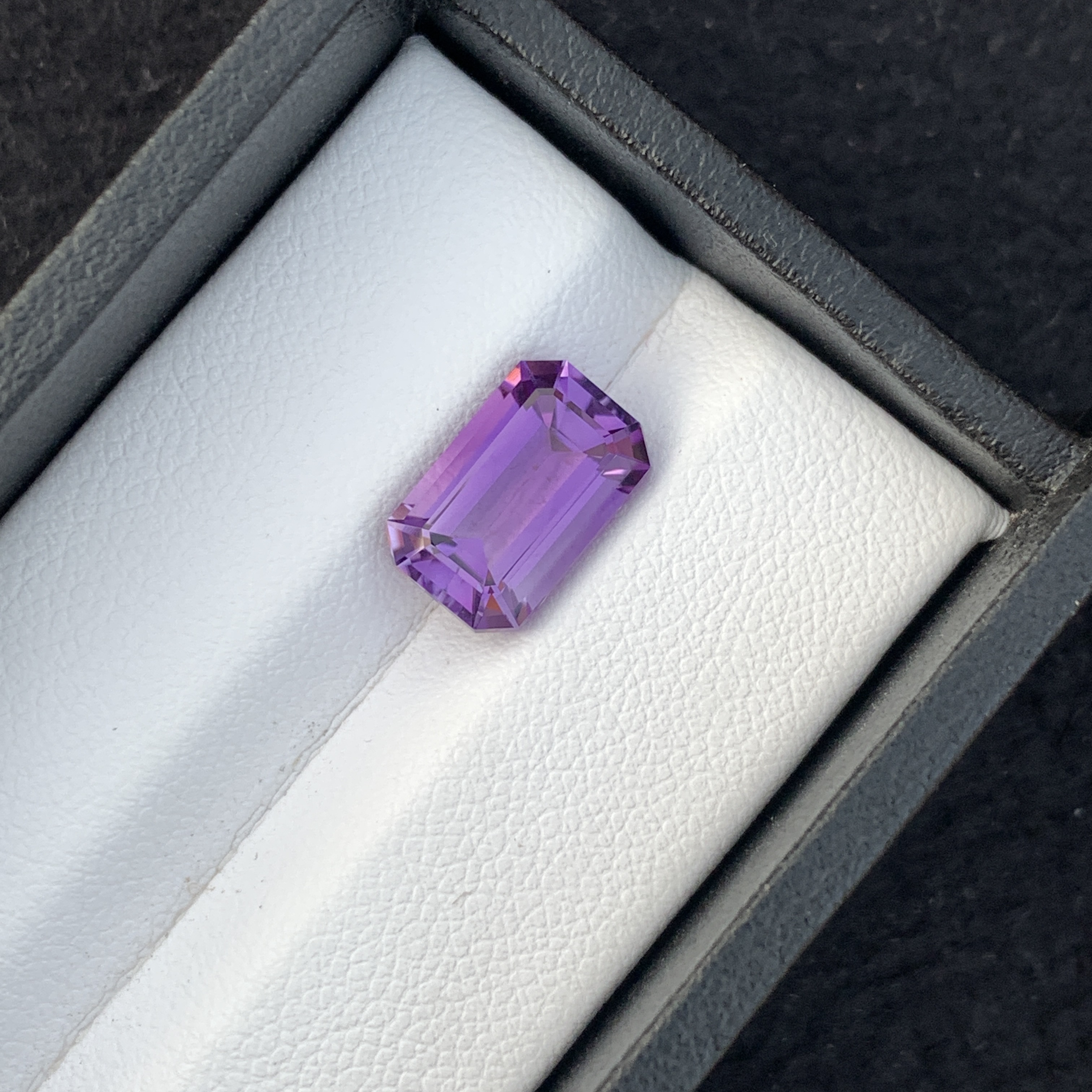 Natural Purple Amethyst 3.67 Carat Faceted Emerald Cut Loose Gemstone For Jewelry Making