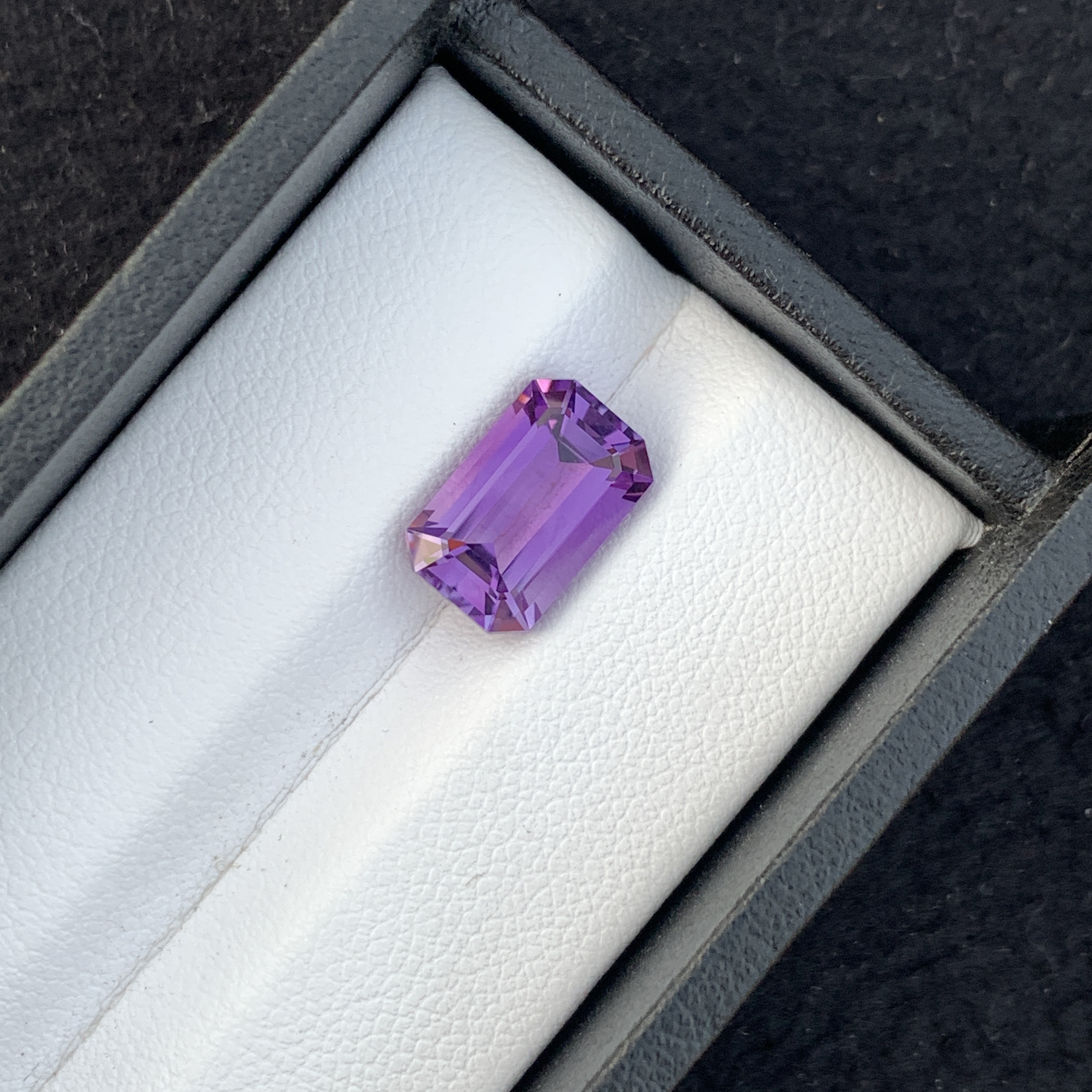 Natural Purple Amethyst 3.67 Carat Faceted Emerald Cut Loose Gemstone For Jewelry Making